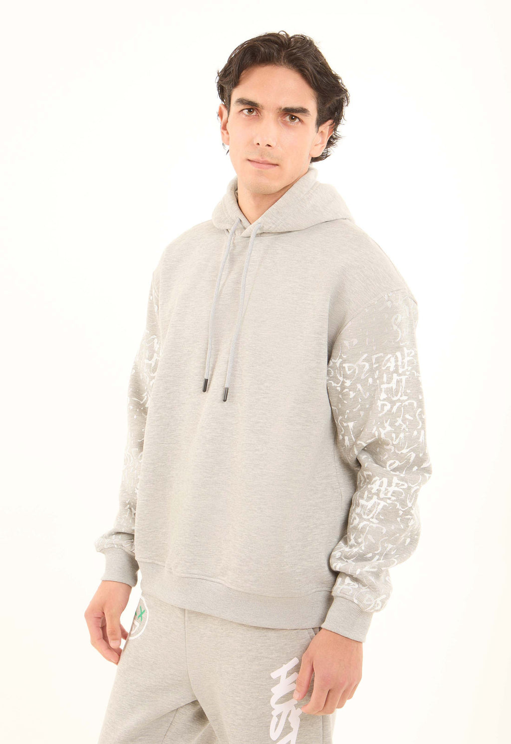 Printed Sleeves Slip On Winter Hoodie