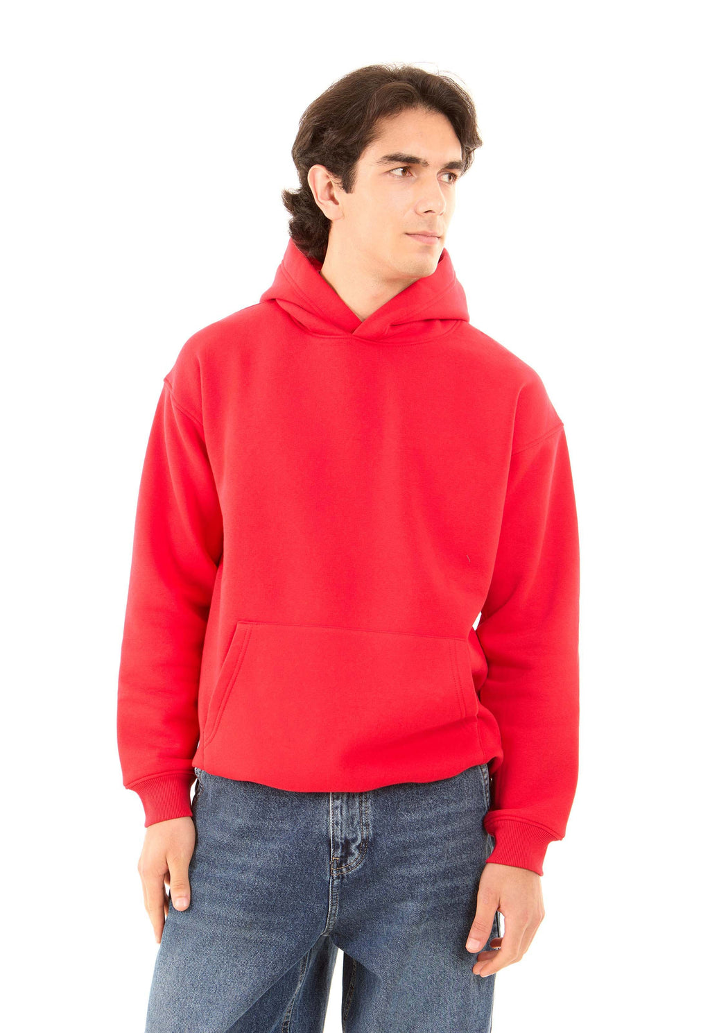 Solid Basic Hoodie with Kangaroo Pocket