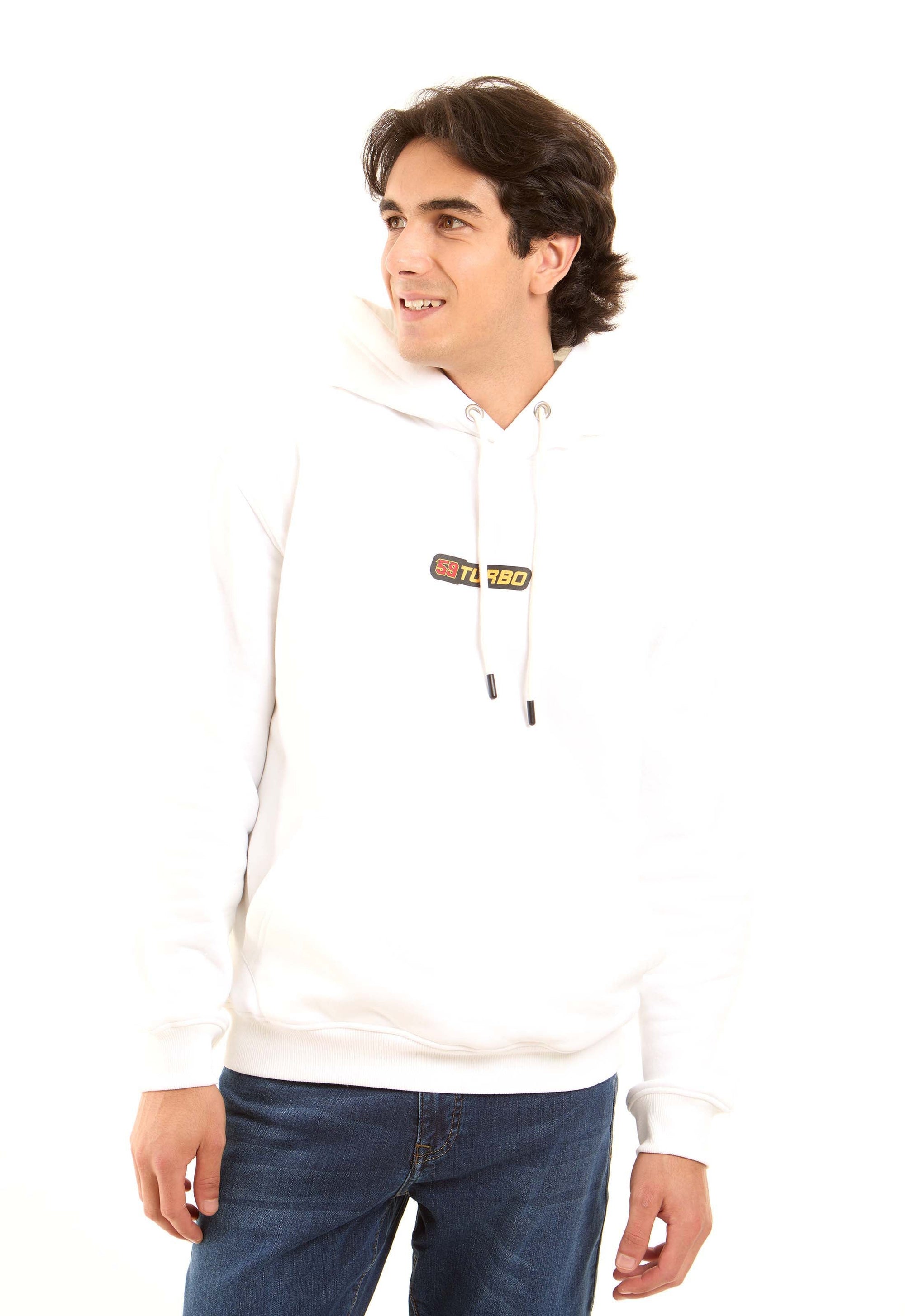 Casual Drawstring Hoodie with Front Print