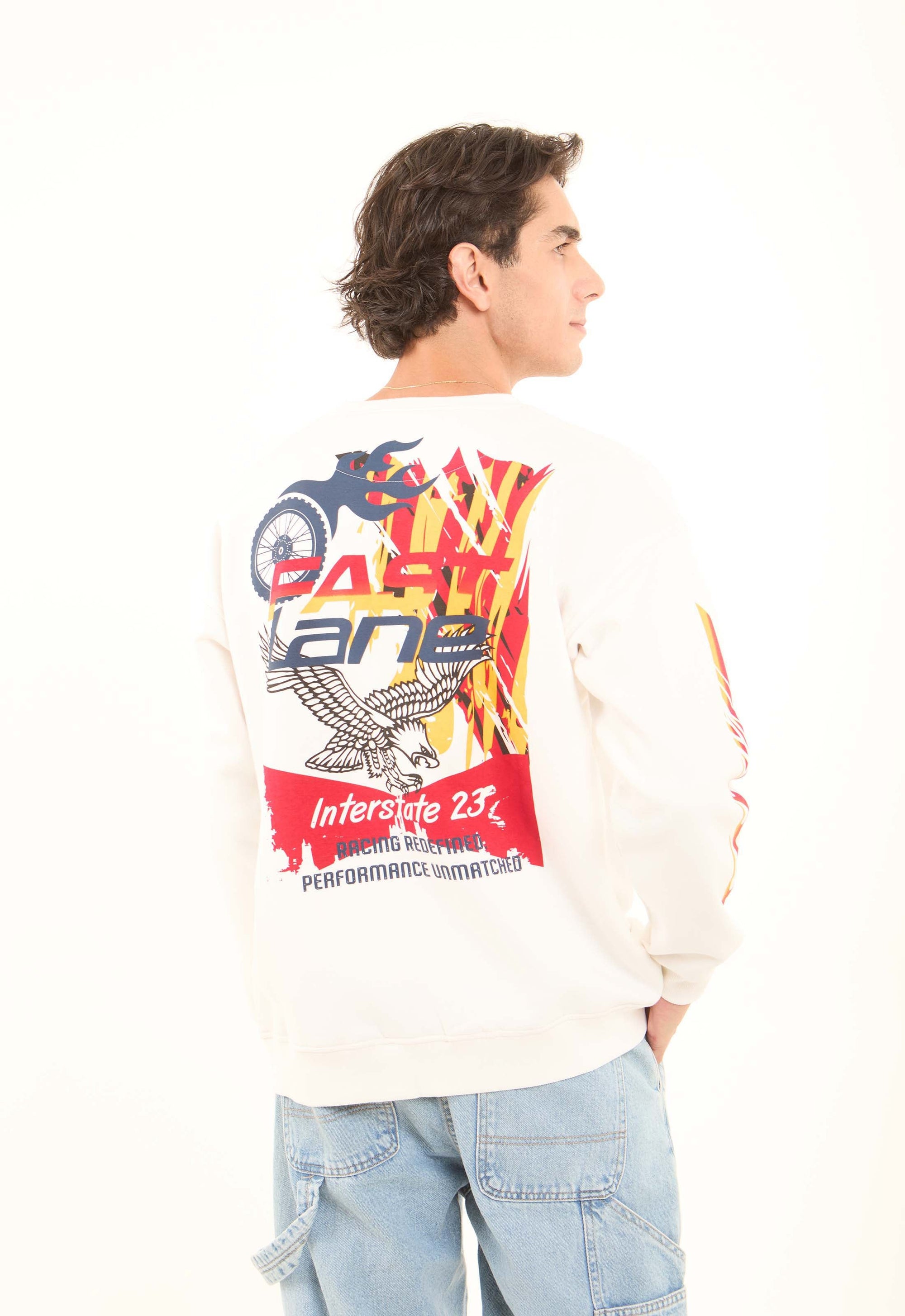 Printed Sleeves Slip On Winter Sweatshirt