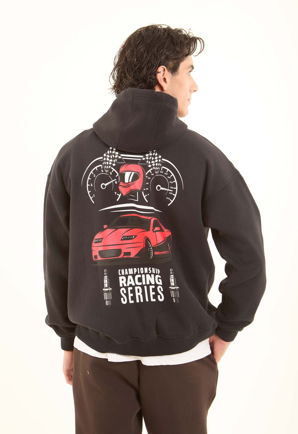 Printed Casual Drawstring Hoodie with Front Pocket