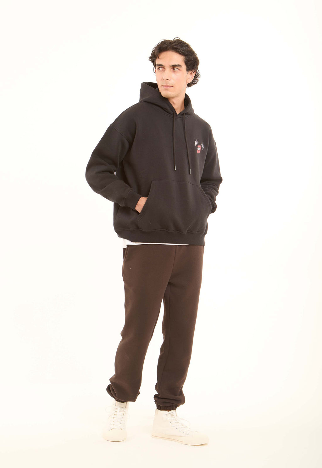 Printed Casual Drawstring Hoodie with Front Pocket