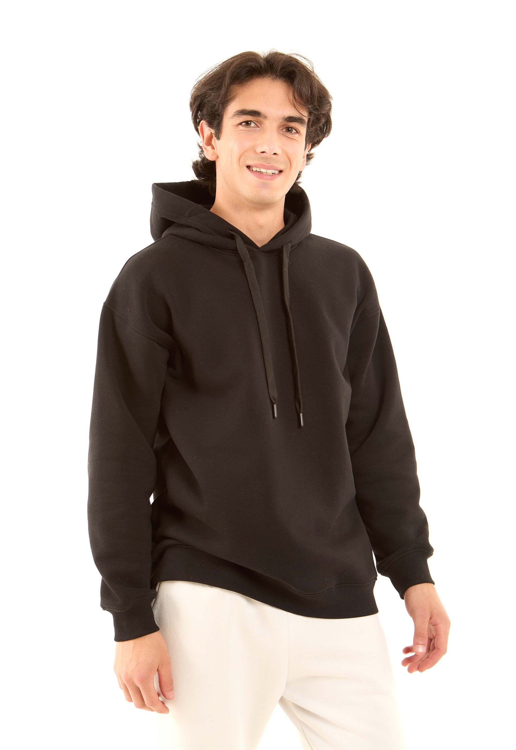 Slip On Cotton Hoodie with Printed Back