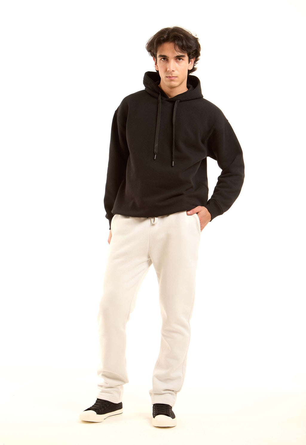 Slip On Cotton Hoodie with Printed Back