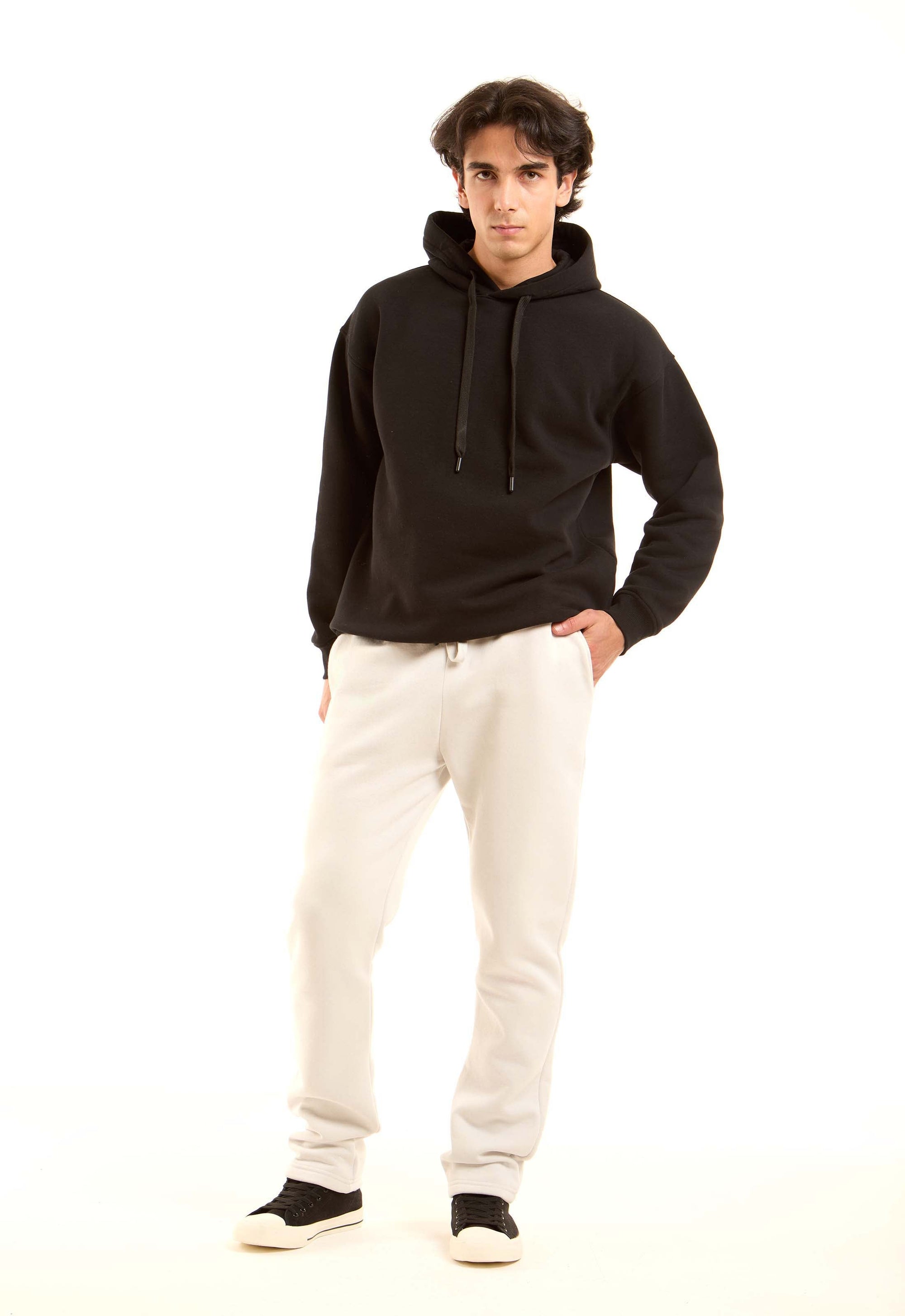 Slip On Cotton Hoodie with Printed Back