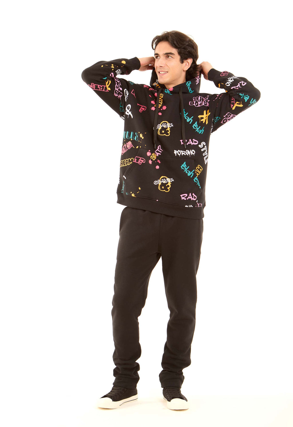 Colorful Prints Casual Slip On Hoodie