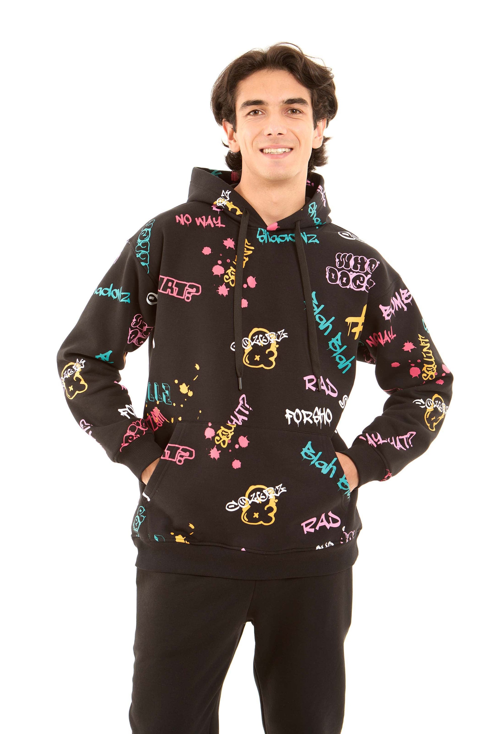 Colorful Prints Casual Slip On Hoodie