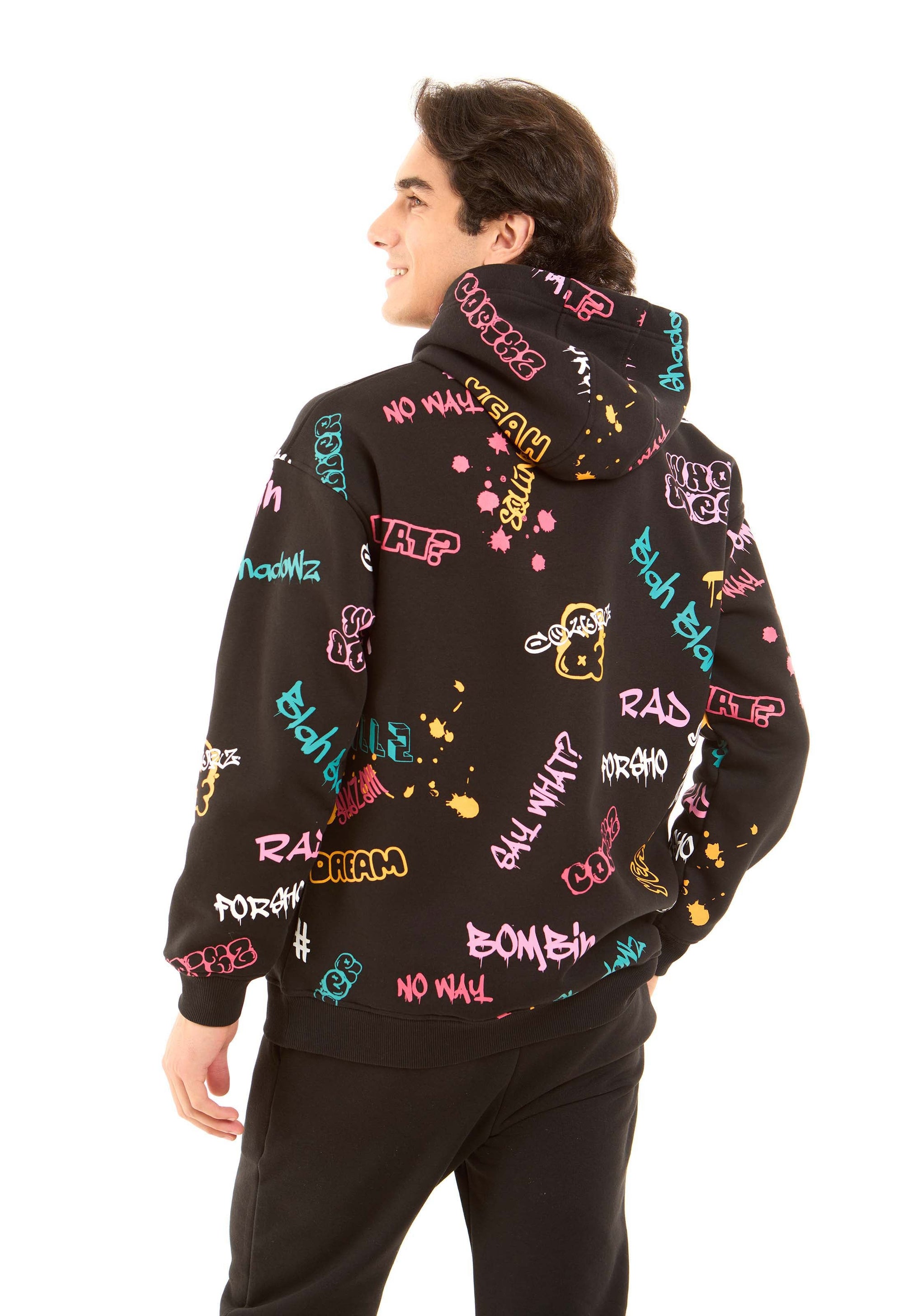 Colorful Prints Casual Slip On Hoodie