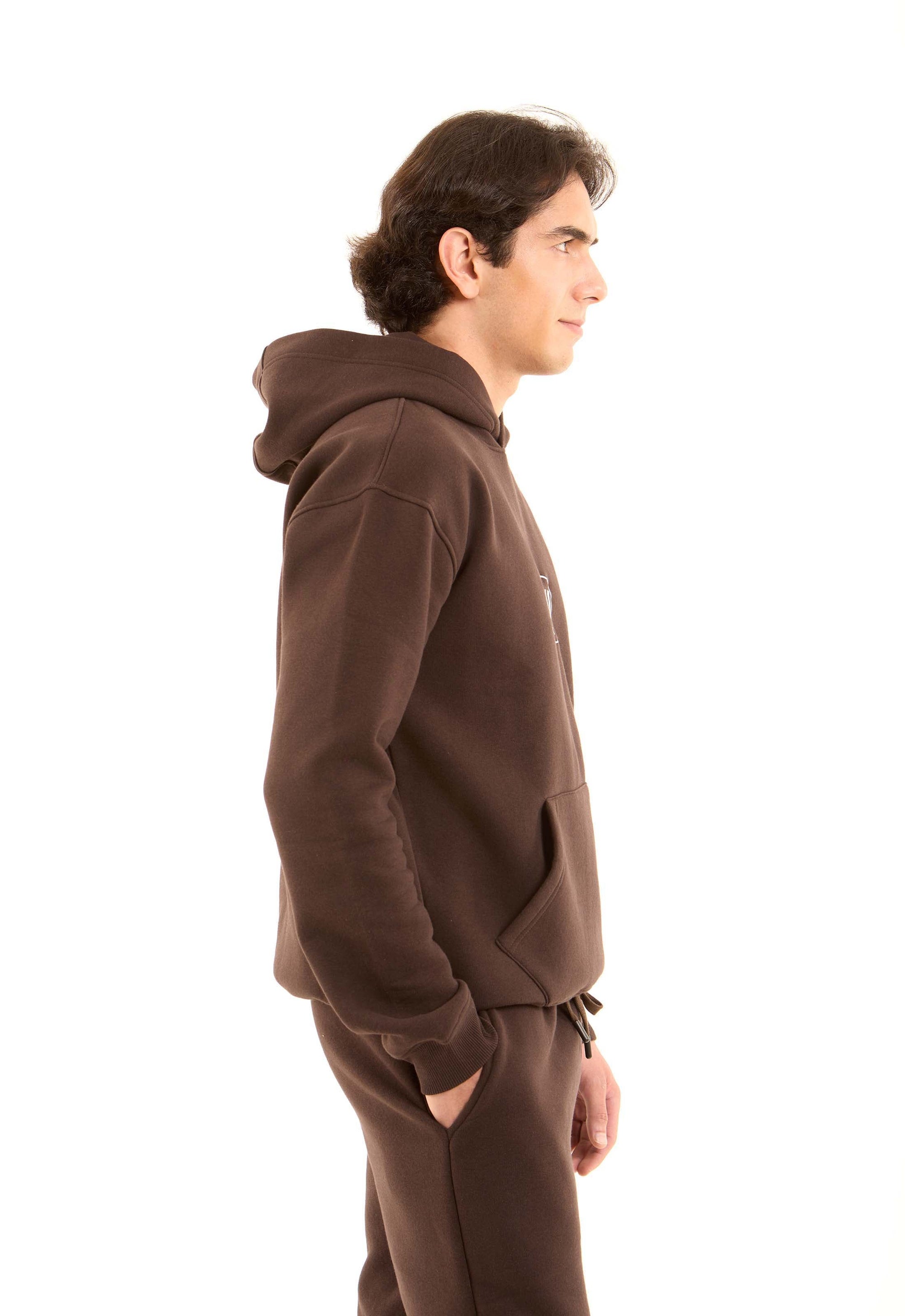 "Ski Team" Printed Hoodie with Kangaroo Pocket