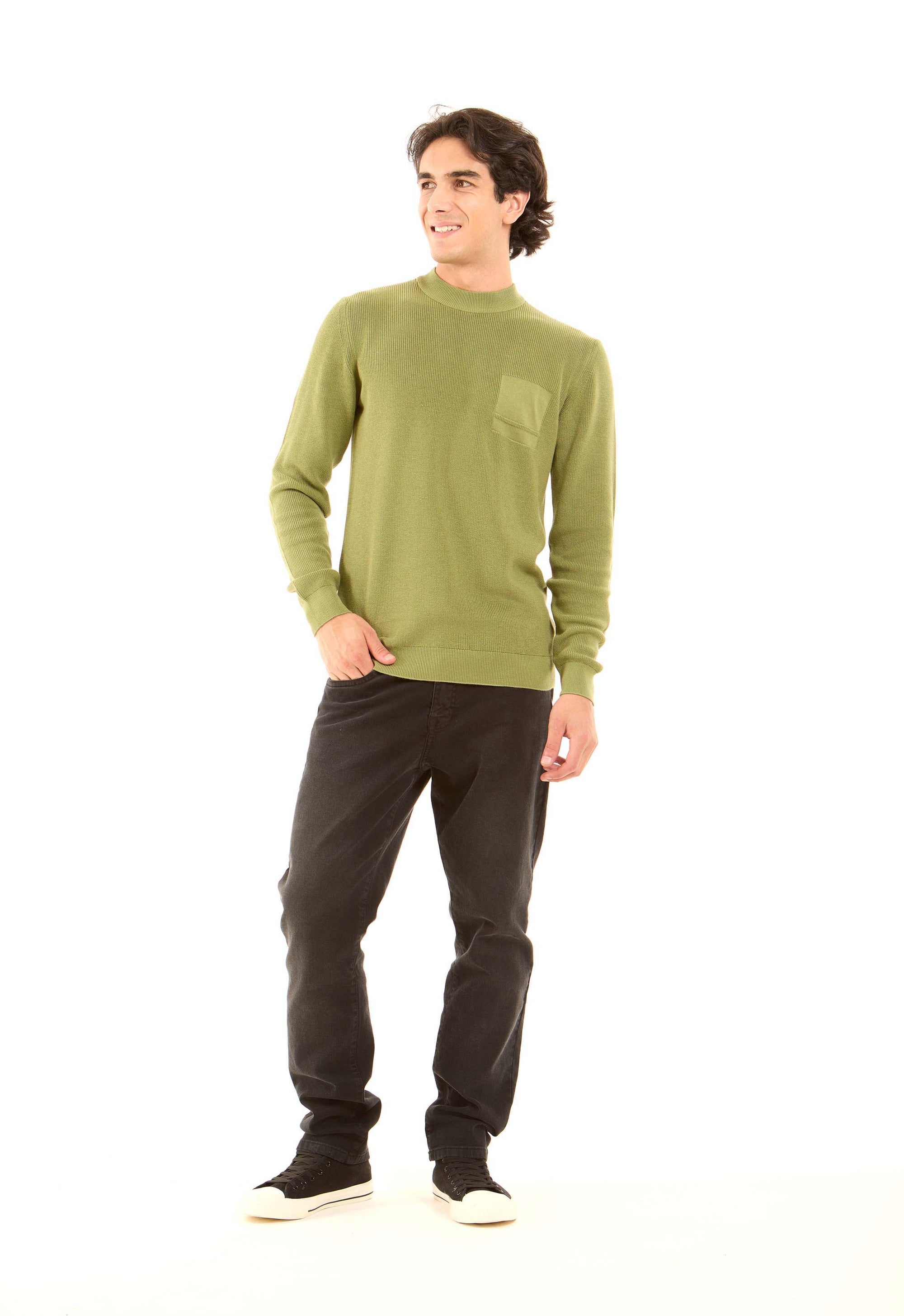 Simple Knit Mock Neck Basic Pullover