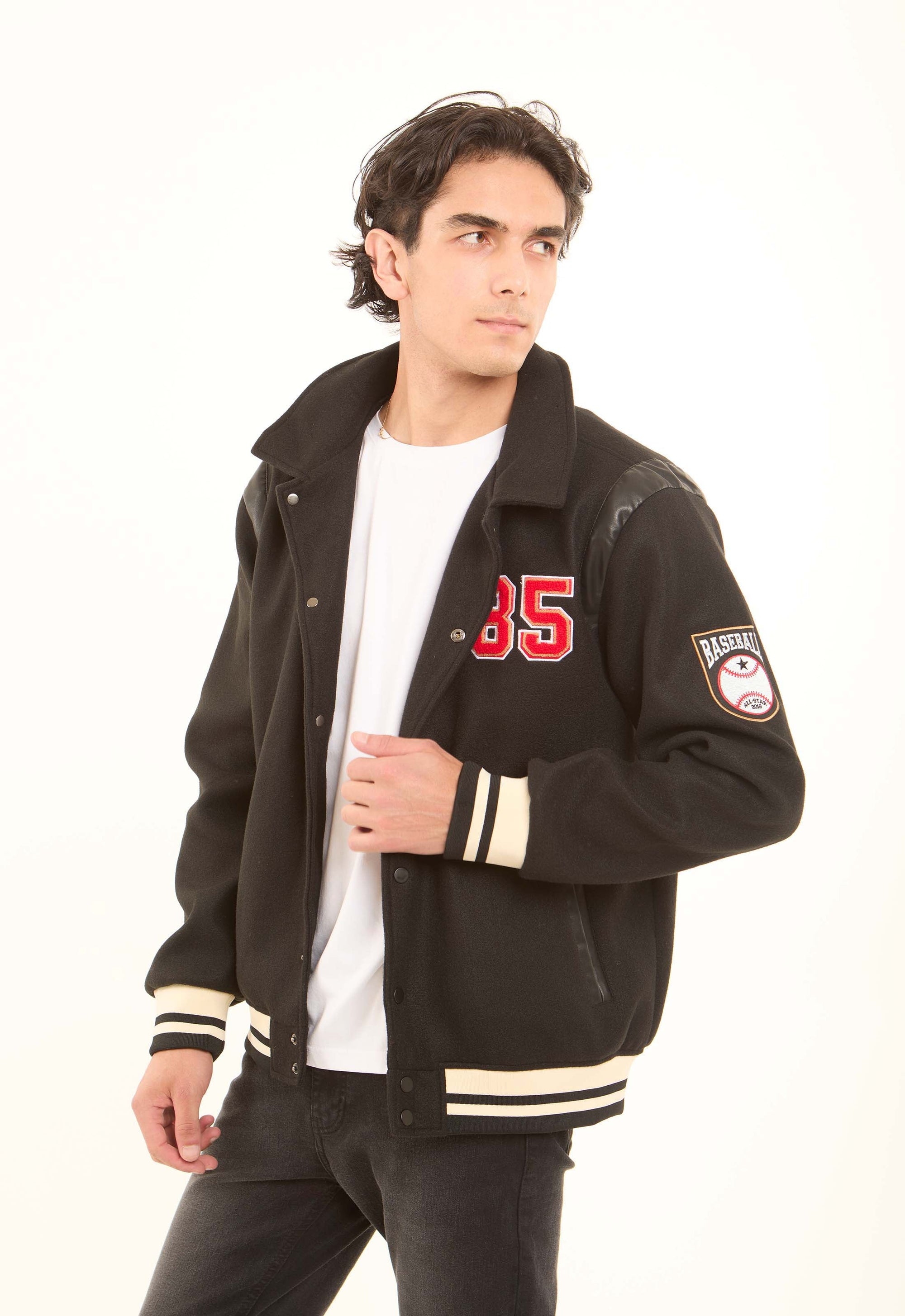 Varsity Embroidered Patch Jacket