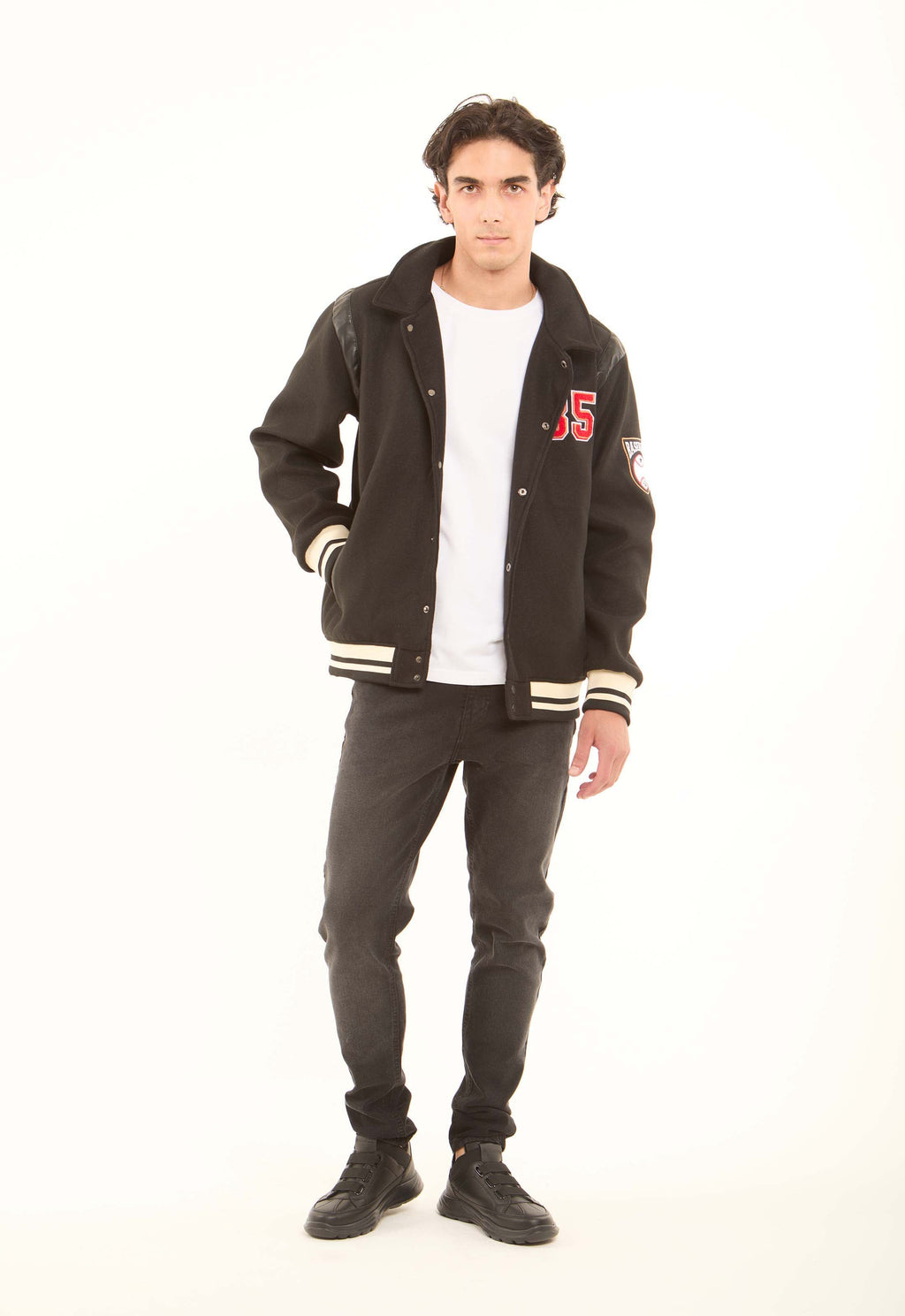 Varsity Embroidered Patch Jacket
