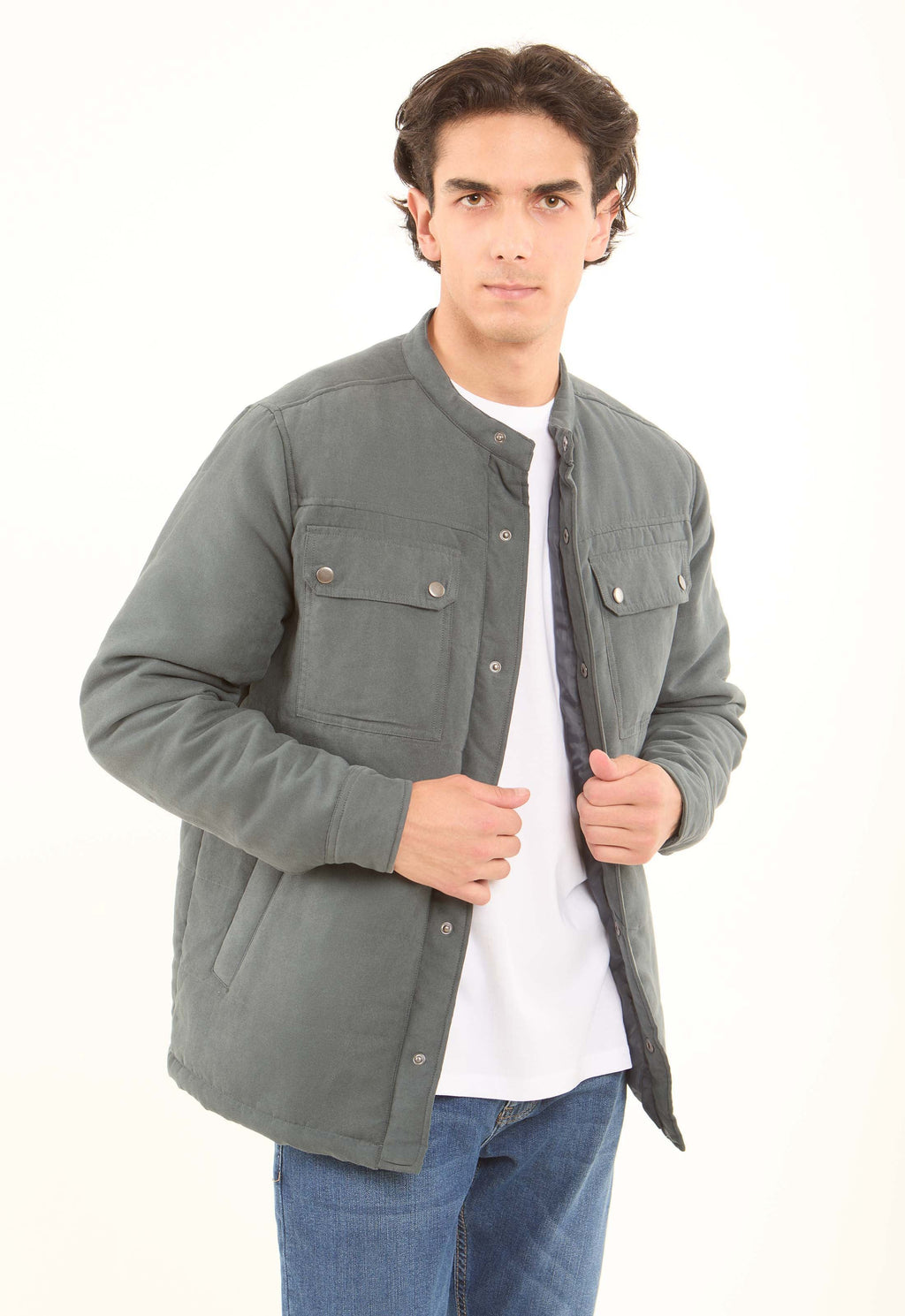 Utility Polyester Snap-Front Jacket