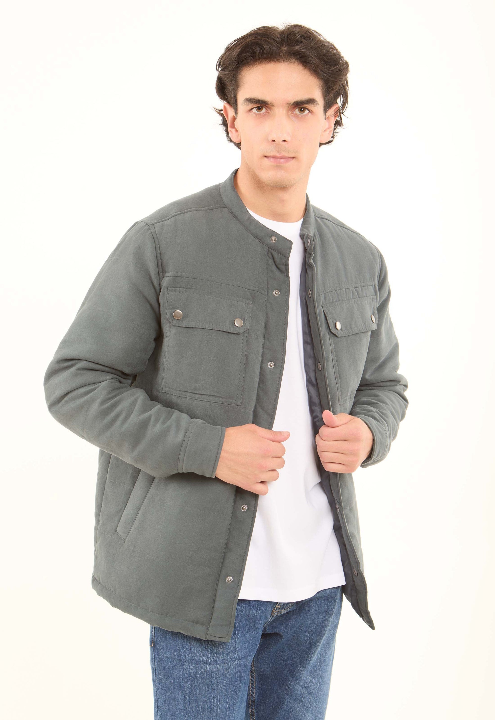 Utility Polyester Snap-Front Jacket