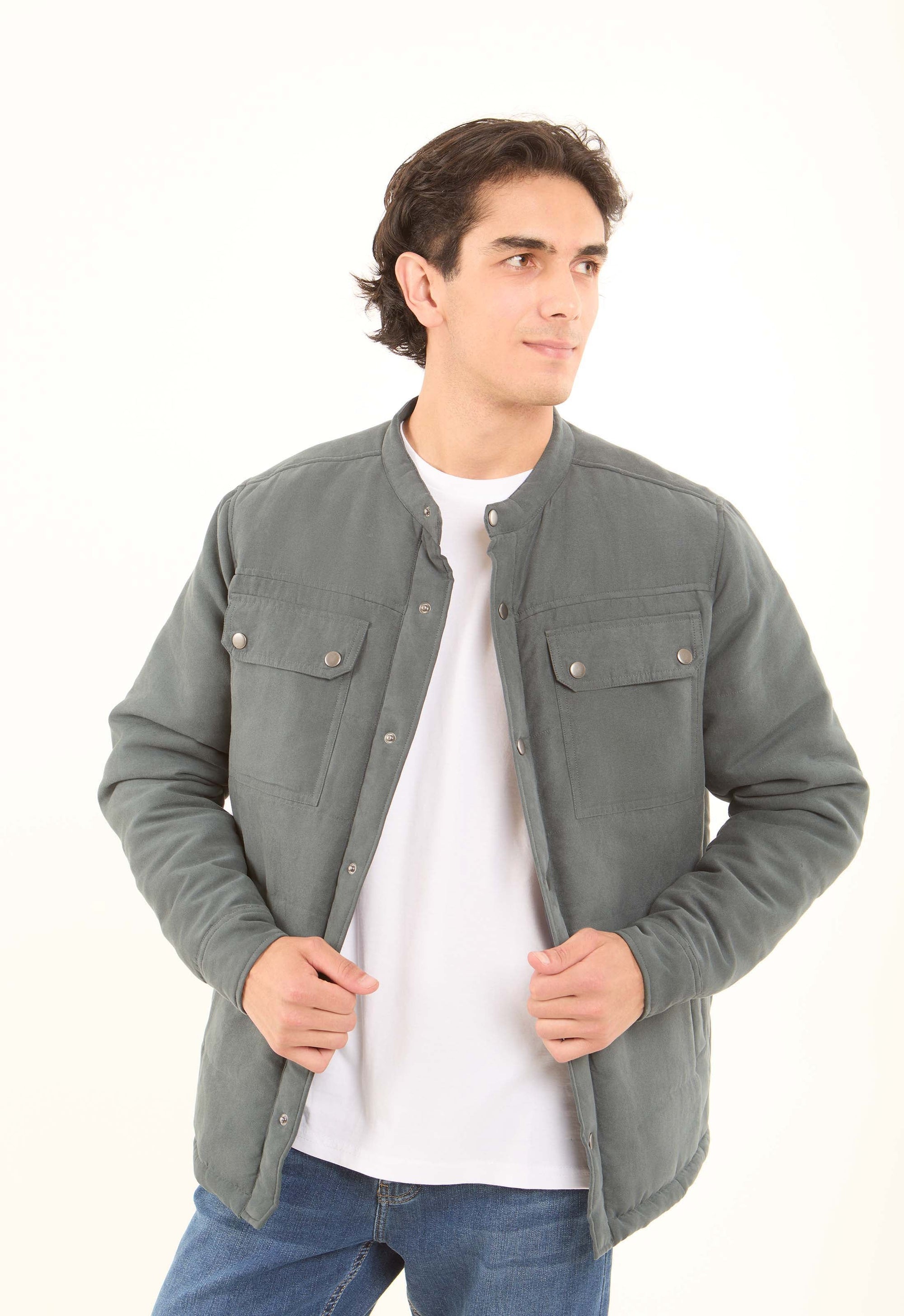 Utility Polyester Snap-Front Jacket