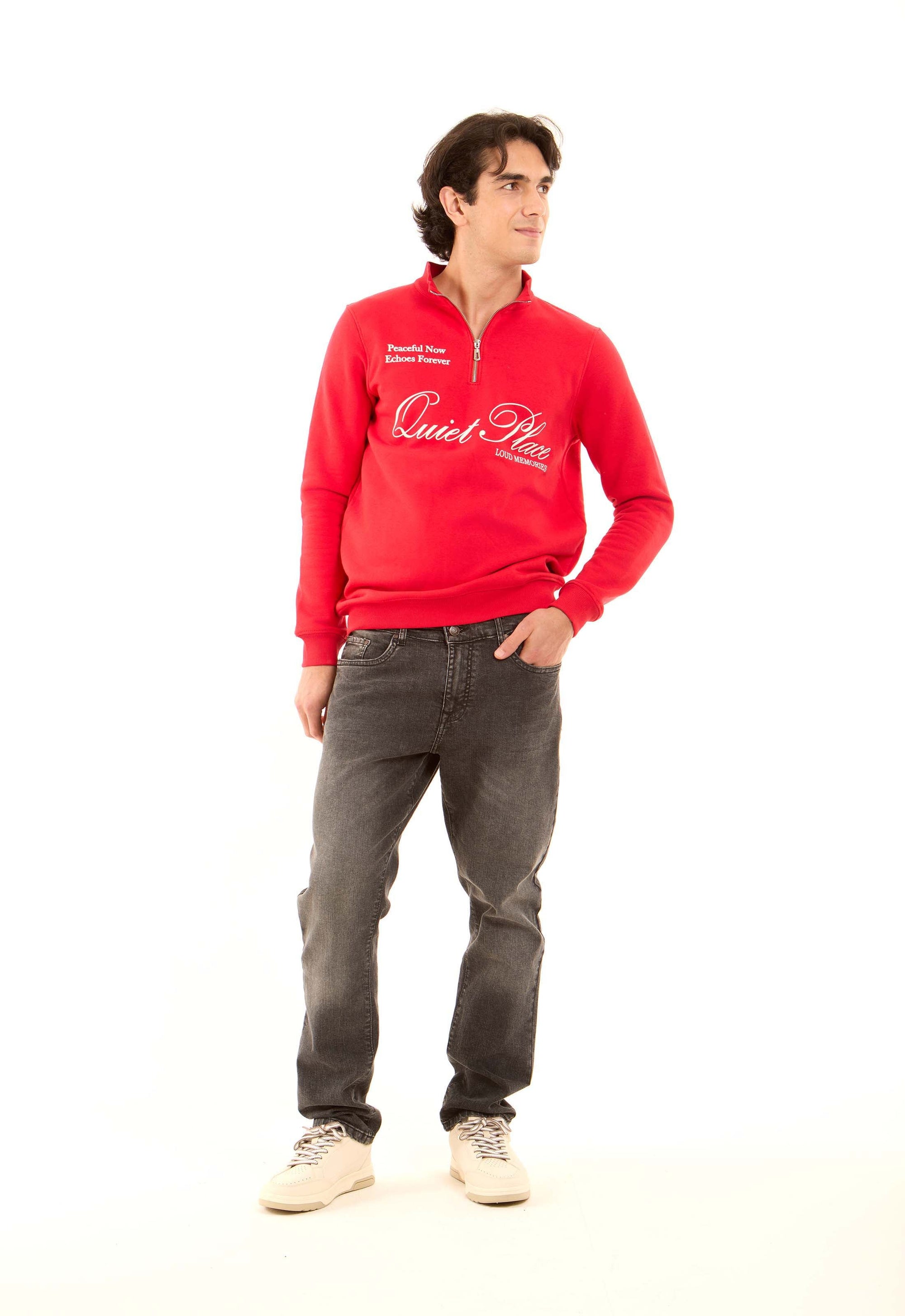 Classic Straight-Fit Washed Jeans