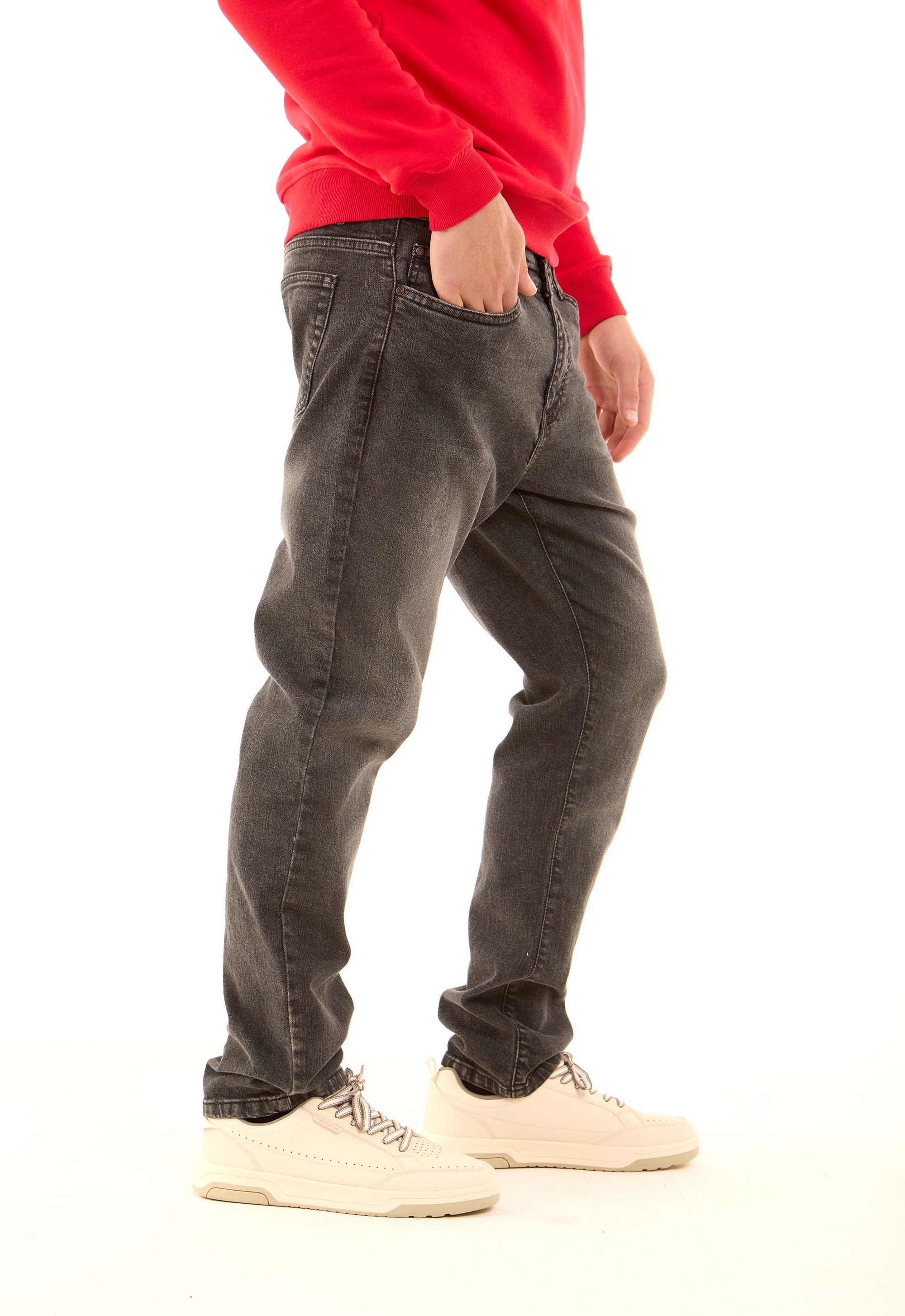 Classic Straight-Fit Washed Jeans