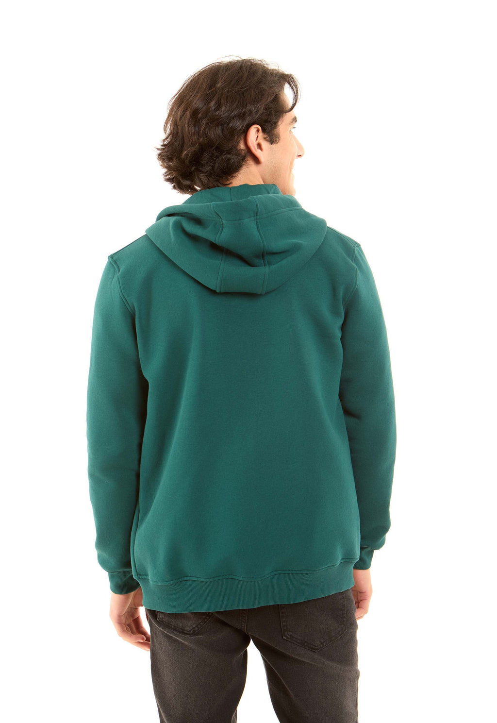 Zipped Printed Hoodie with Front Pockets