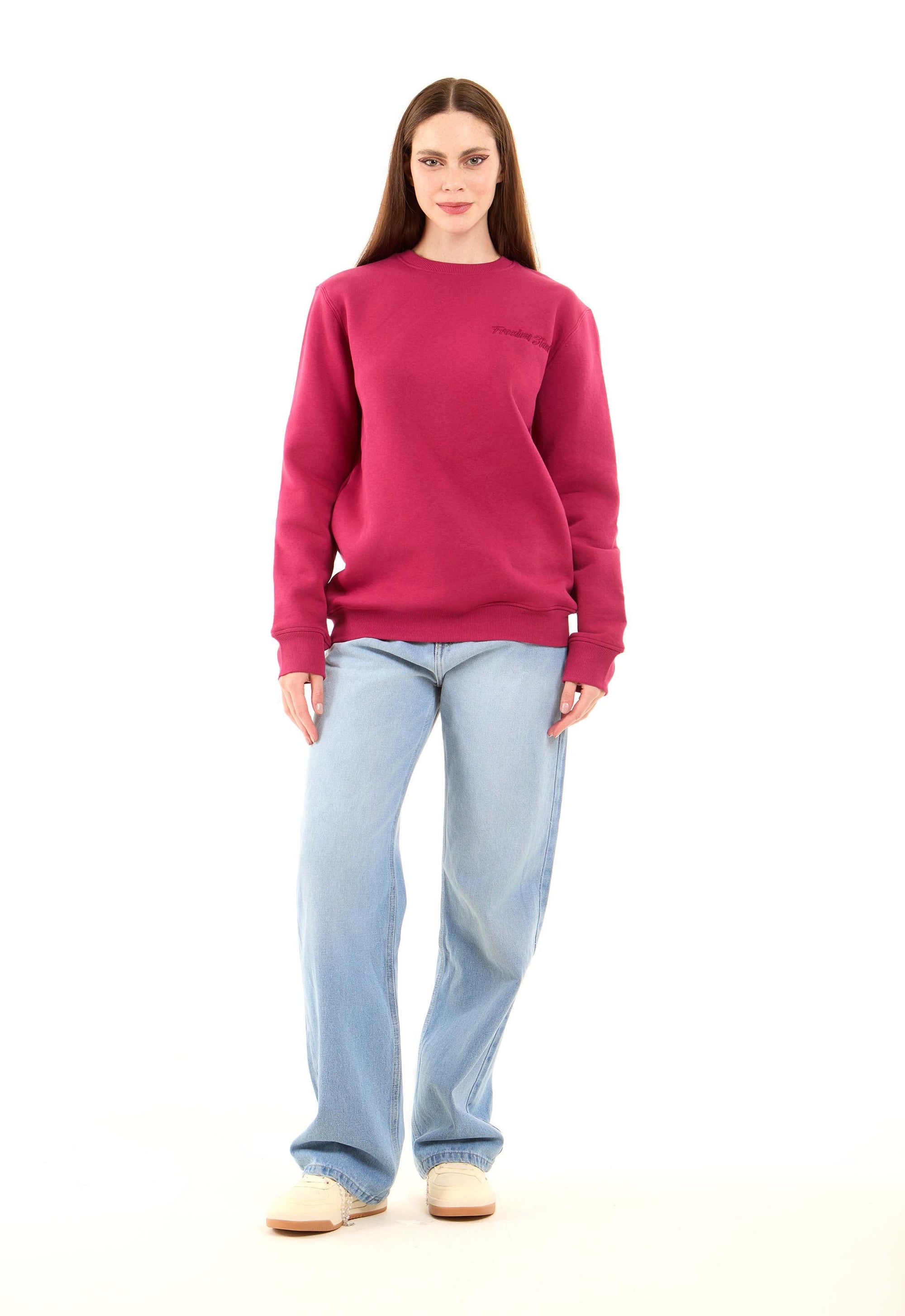 Slip On Ribbed Round Neck Sweatshirt