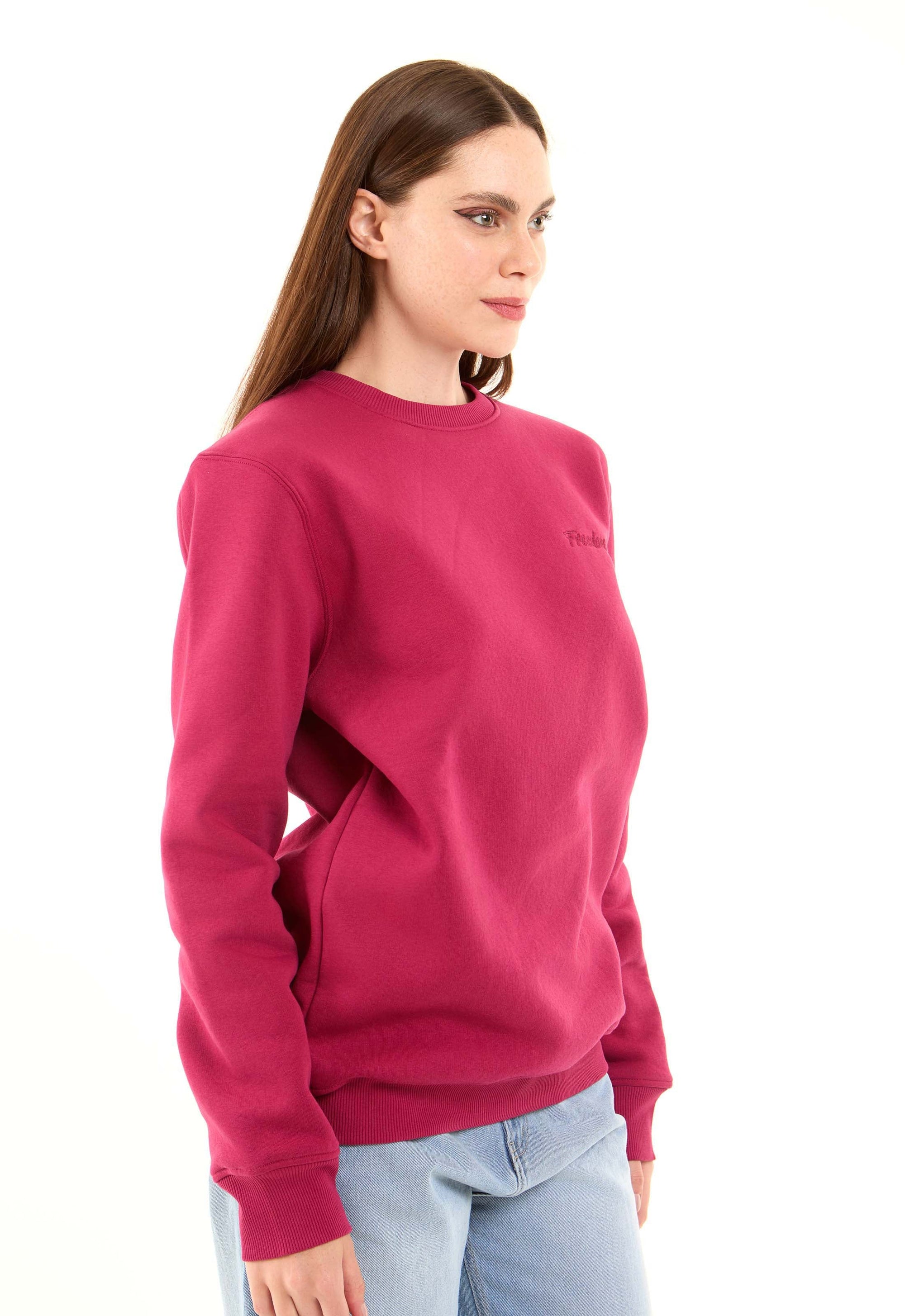 Slip On Ribbed Round Neck Sweatshirt