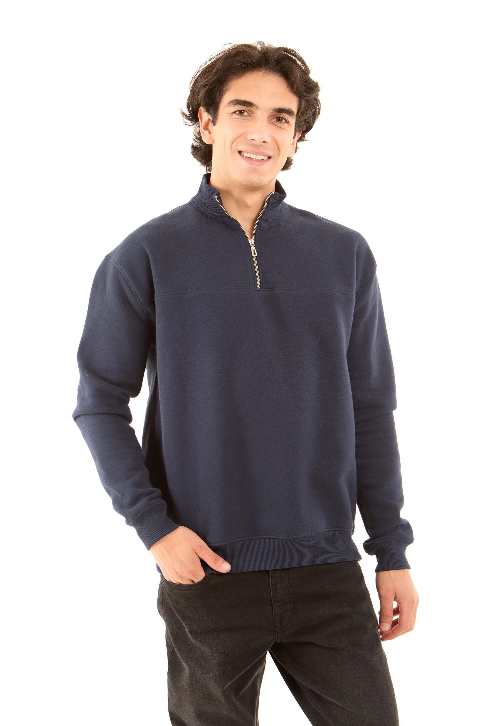 Zipped Stand Coolar Comfy Sweatshirt