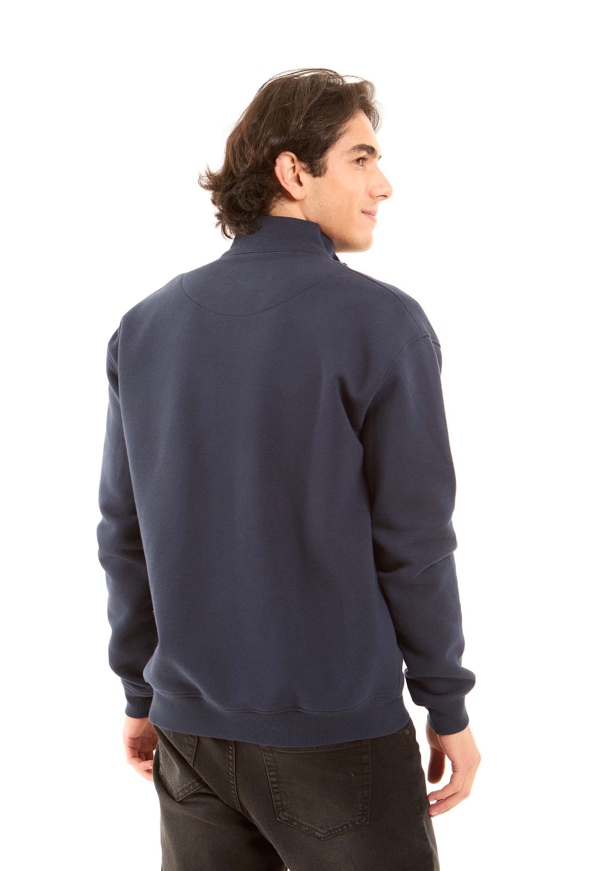 Zipped Stand Coolar Comfy Sweatshirt