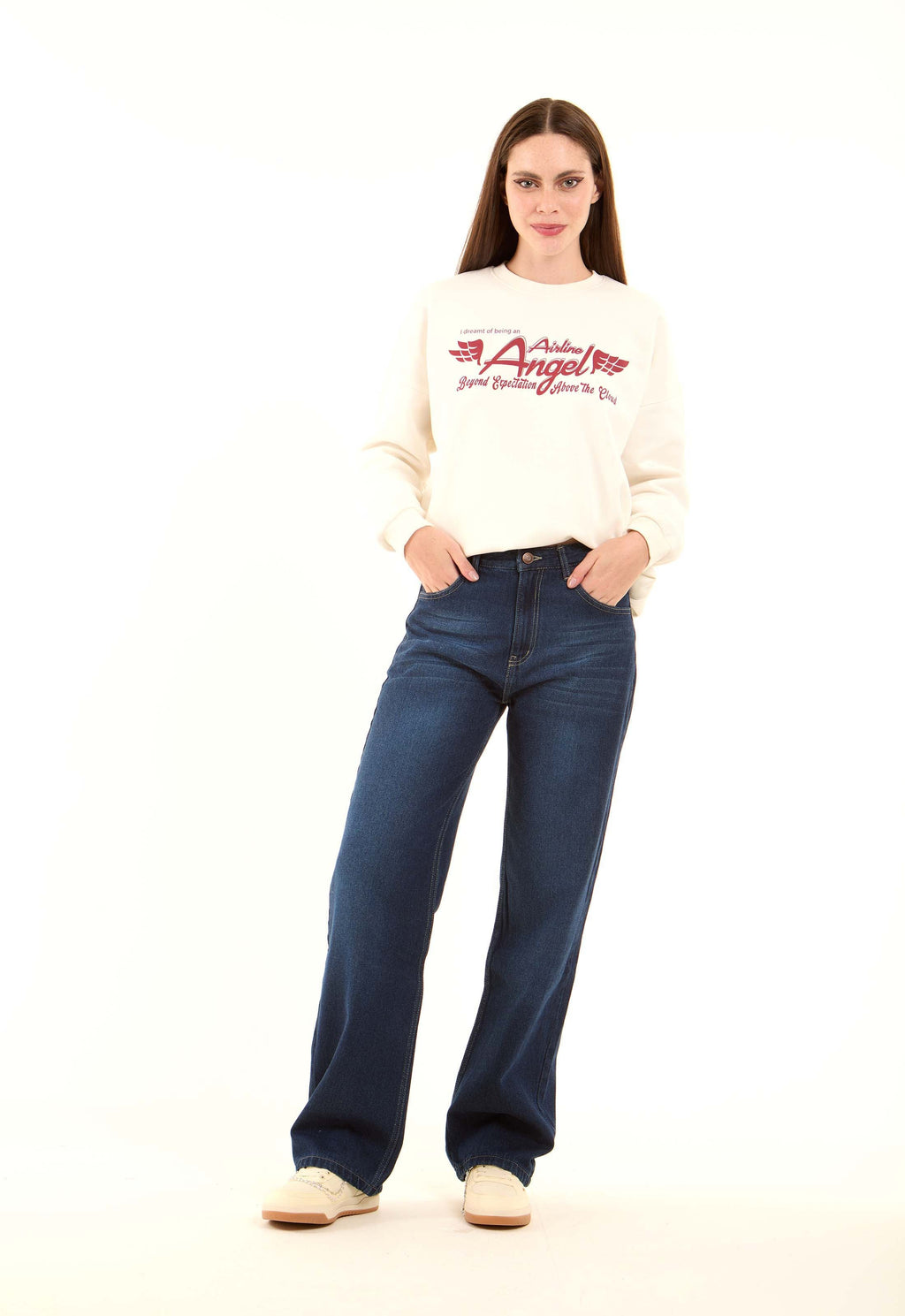 Printed "Angel" Slip On Regular Sweatshirt