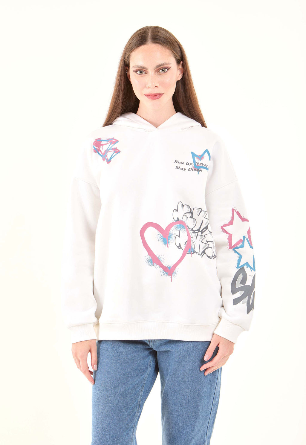 Slip On Casual Prints Winter Hoodie