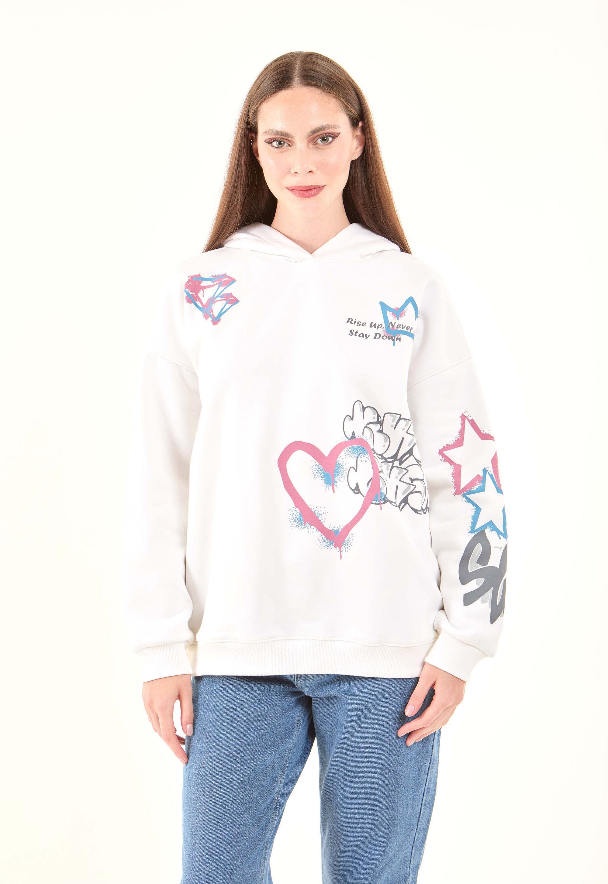 Slip On Casual Prints Winter Hoodie