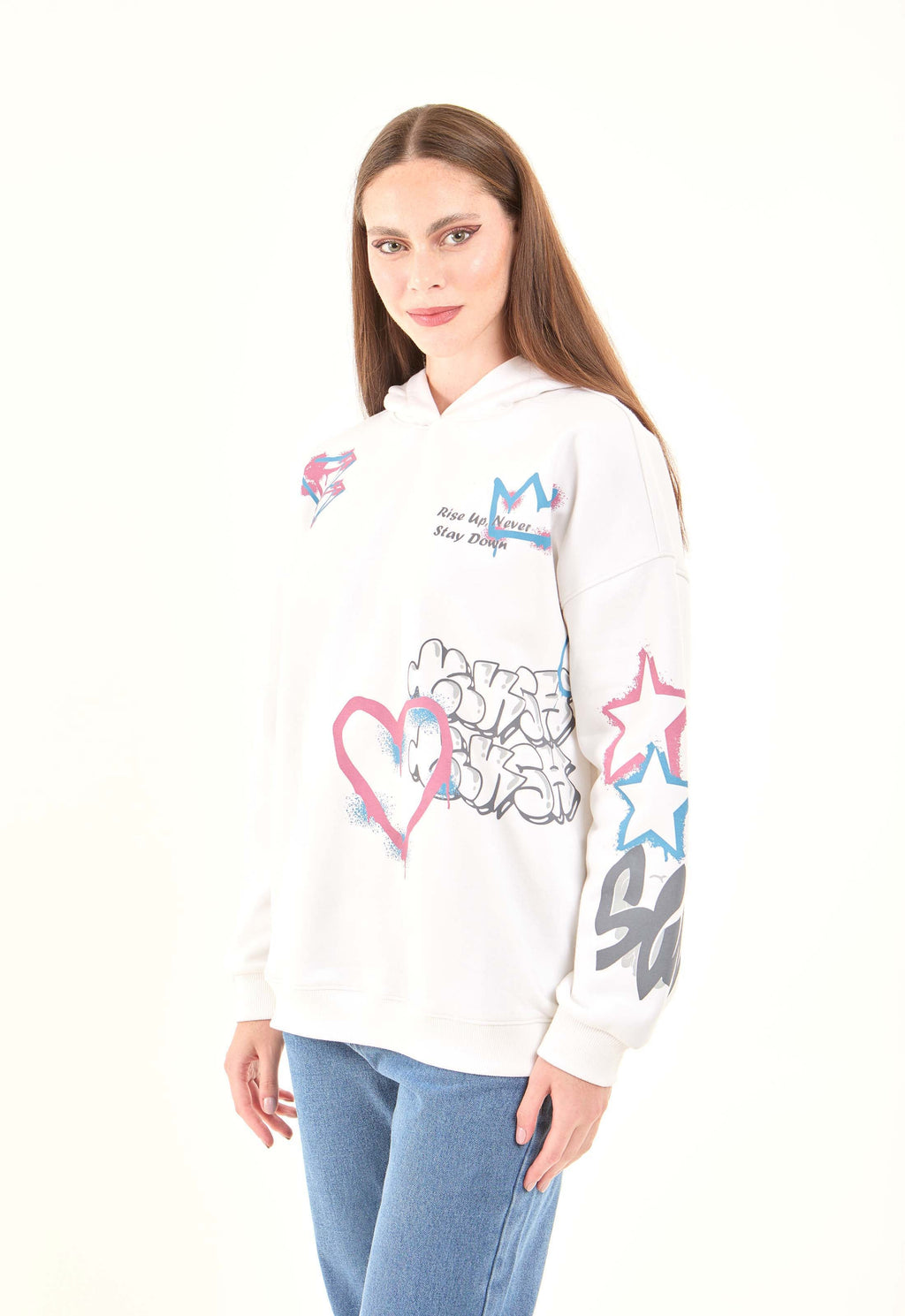 Slip On Casual Prints Winter Hoodie