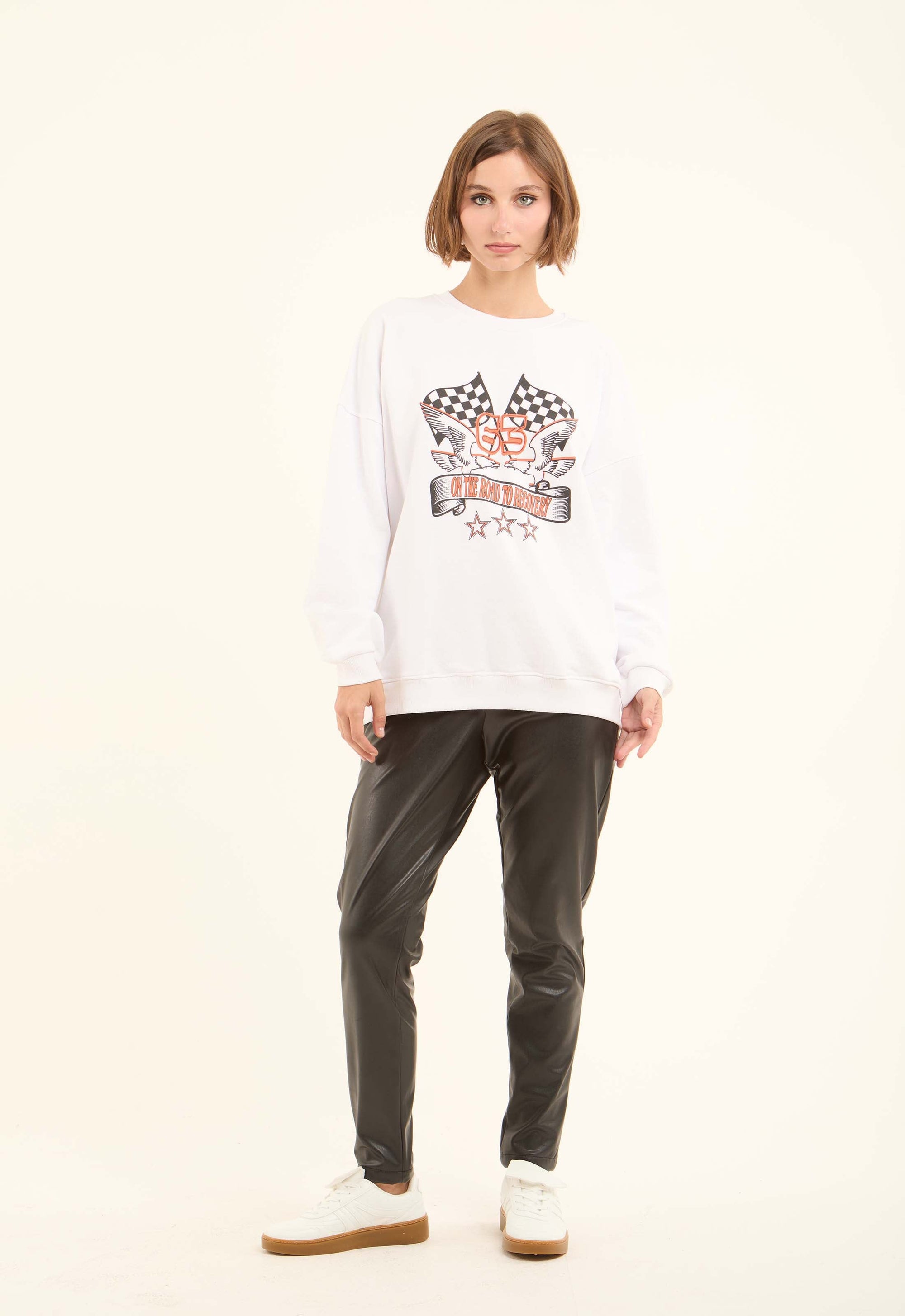 Printed Slip On Casual Sweatshirt