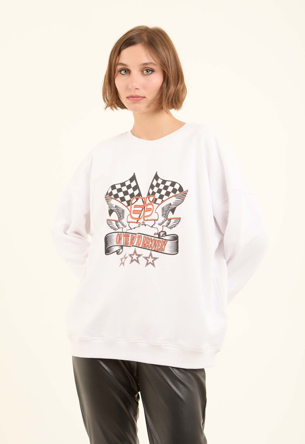 Printed Slip On Casual Sweatshirt