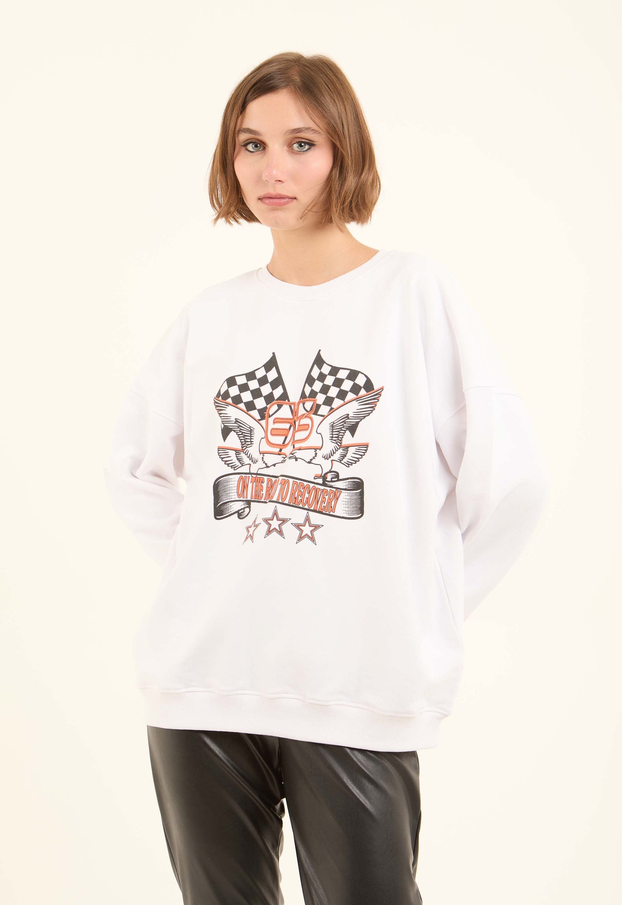 Printed Slip On Casual Sweatshirt