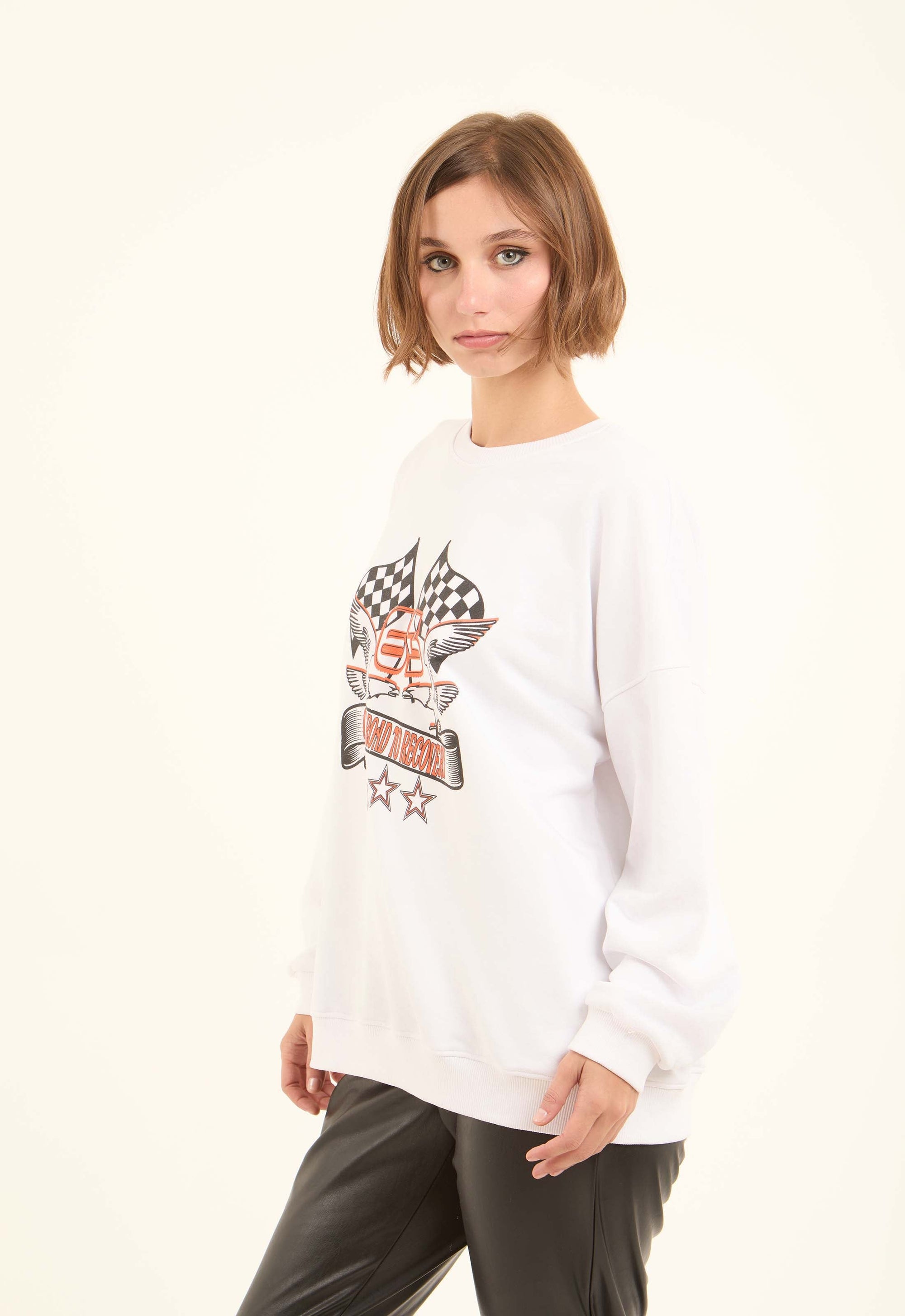 Printed Slip On Casual Sweatshirt