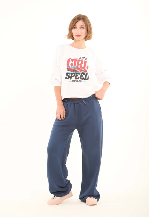 "Just a Girl" Printed Long Sleeves Sweatshirt