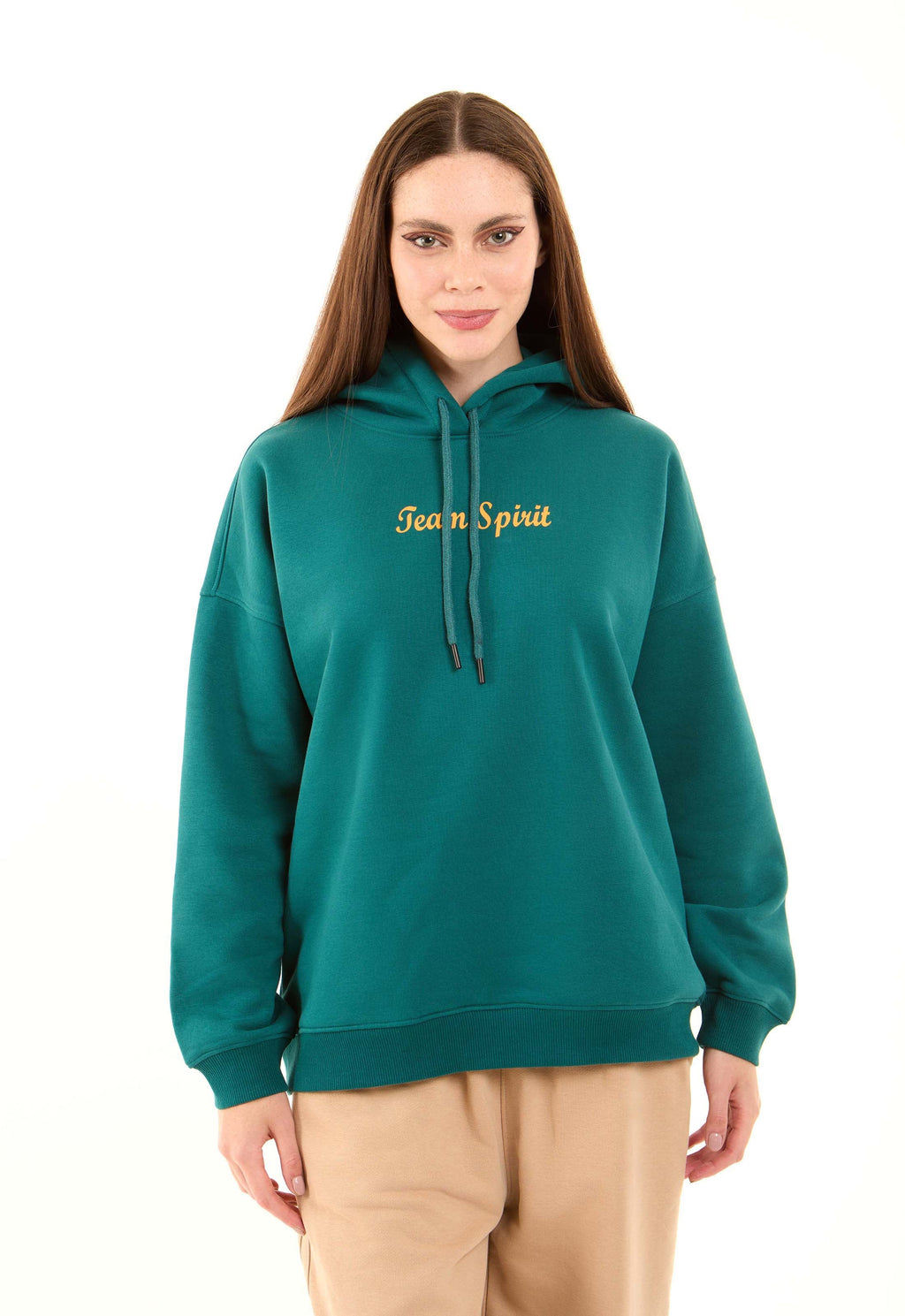 Printed Slip On Hoodie with Drop-Shoulders