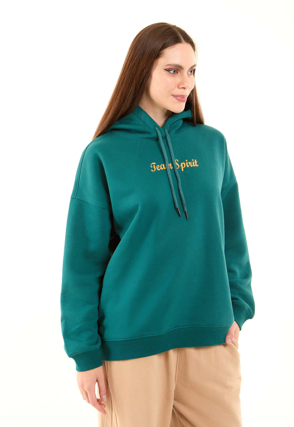 Printed Slip On Hoodie with Drop-Shoulders