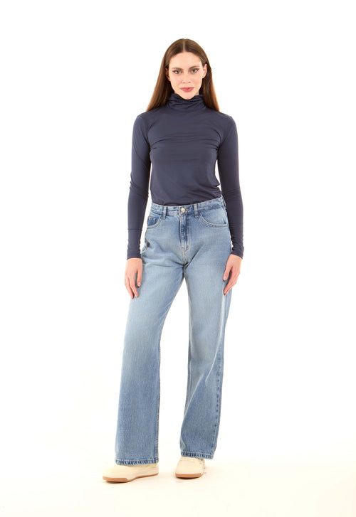 Basic High-Neck Long Sleeves Soft Top