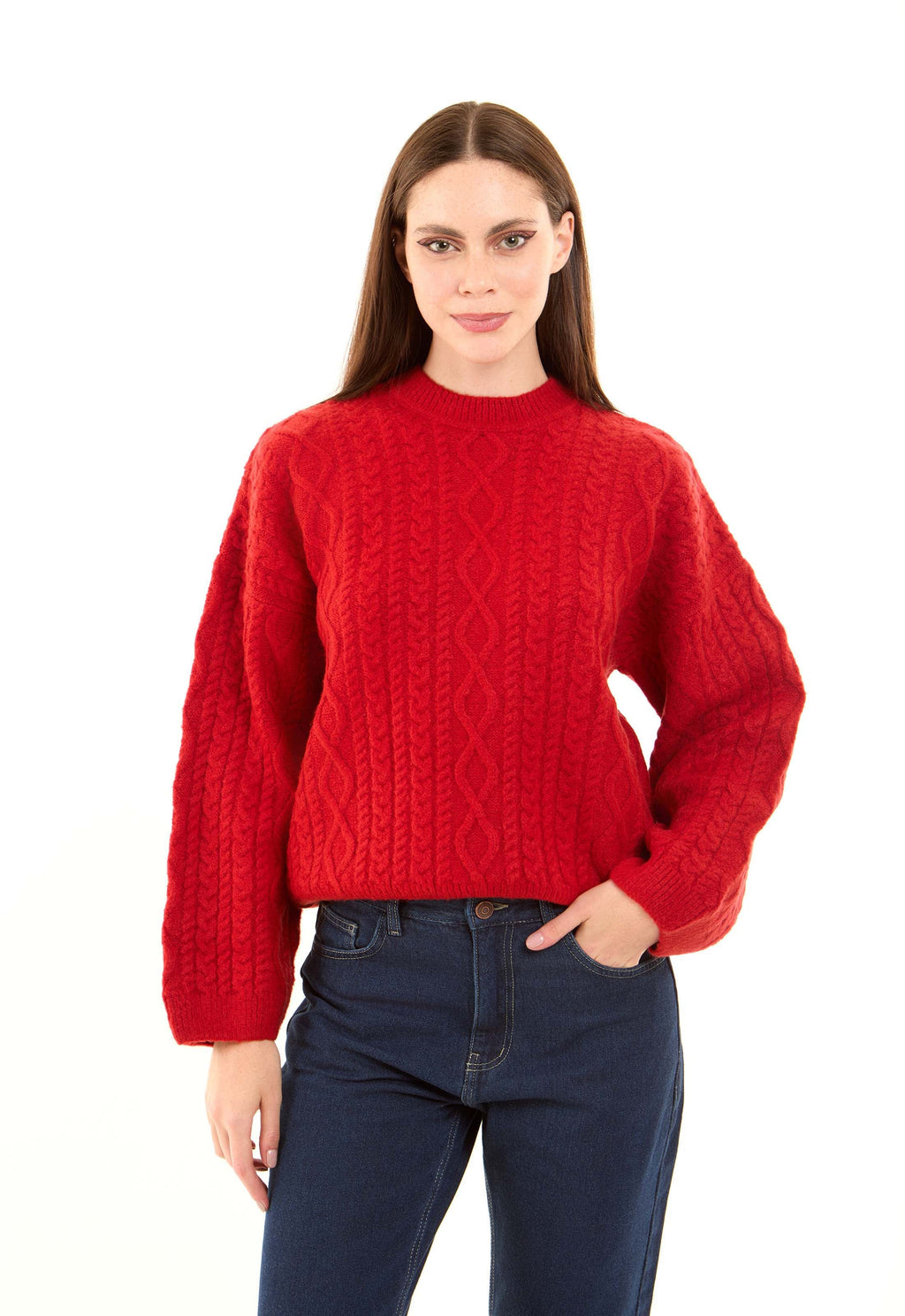 Drop-Shoulders Knitted Casual Pullover