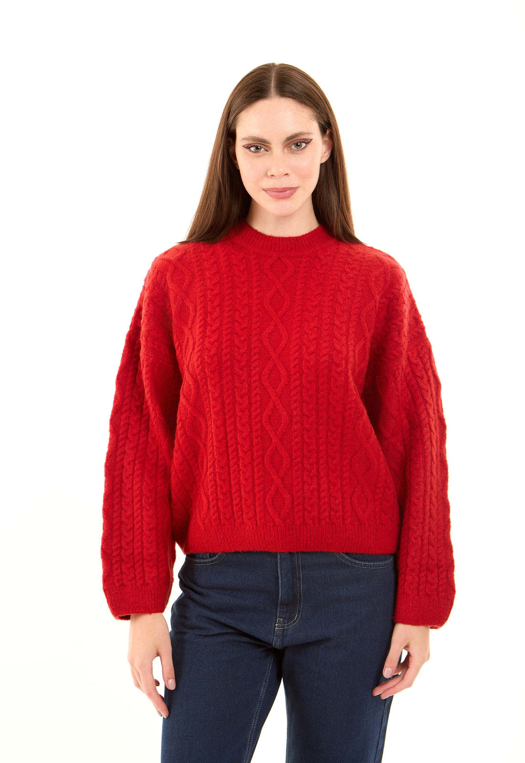 Drop-Shoulders Knitted Casual Pullover