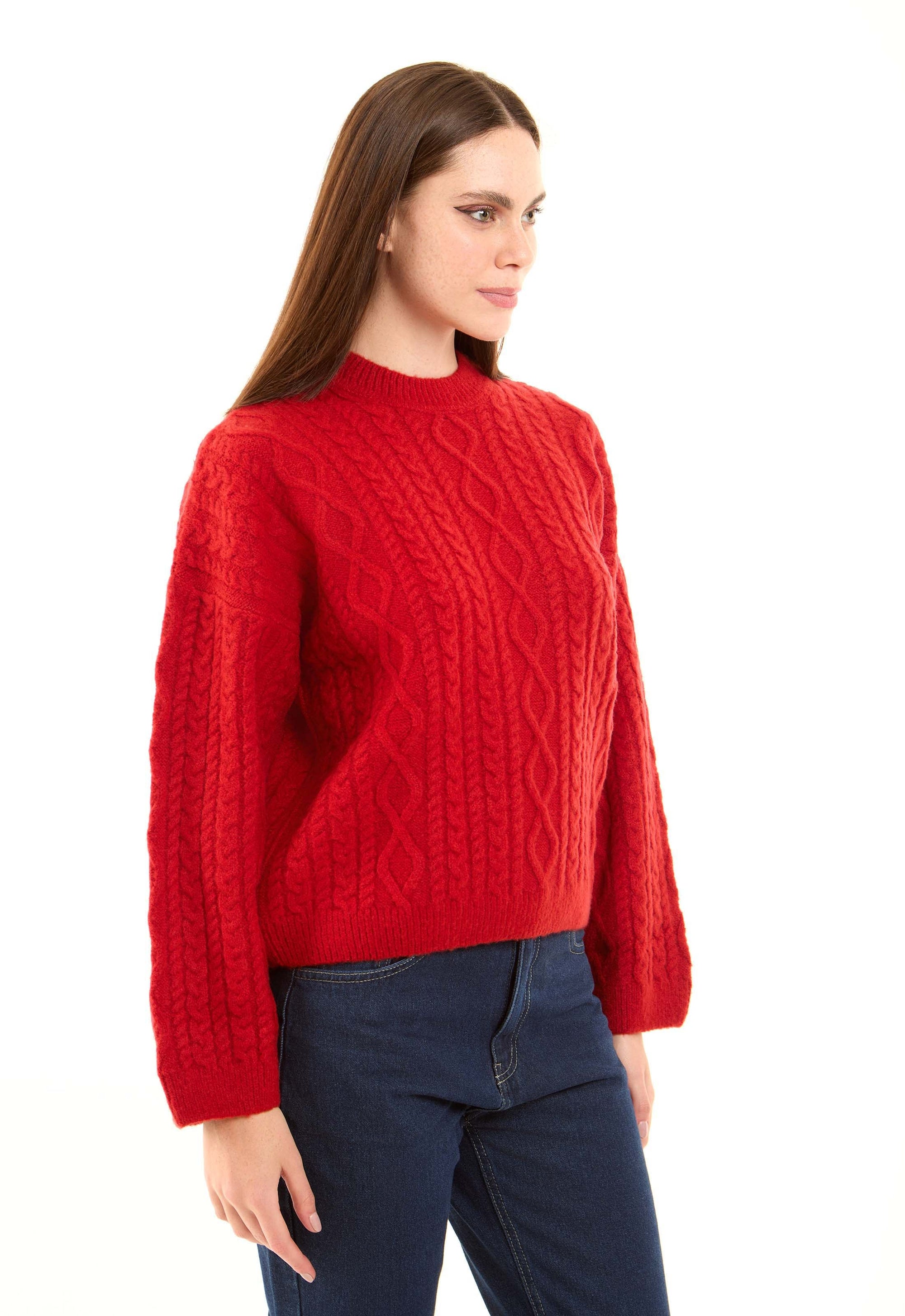 Drop-Shoulders Knitted Casual Pullover