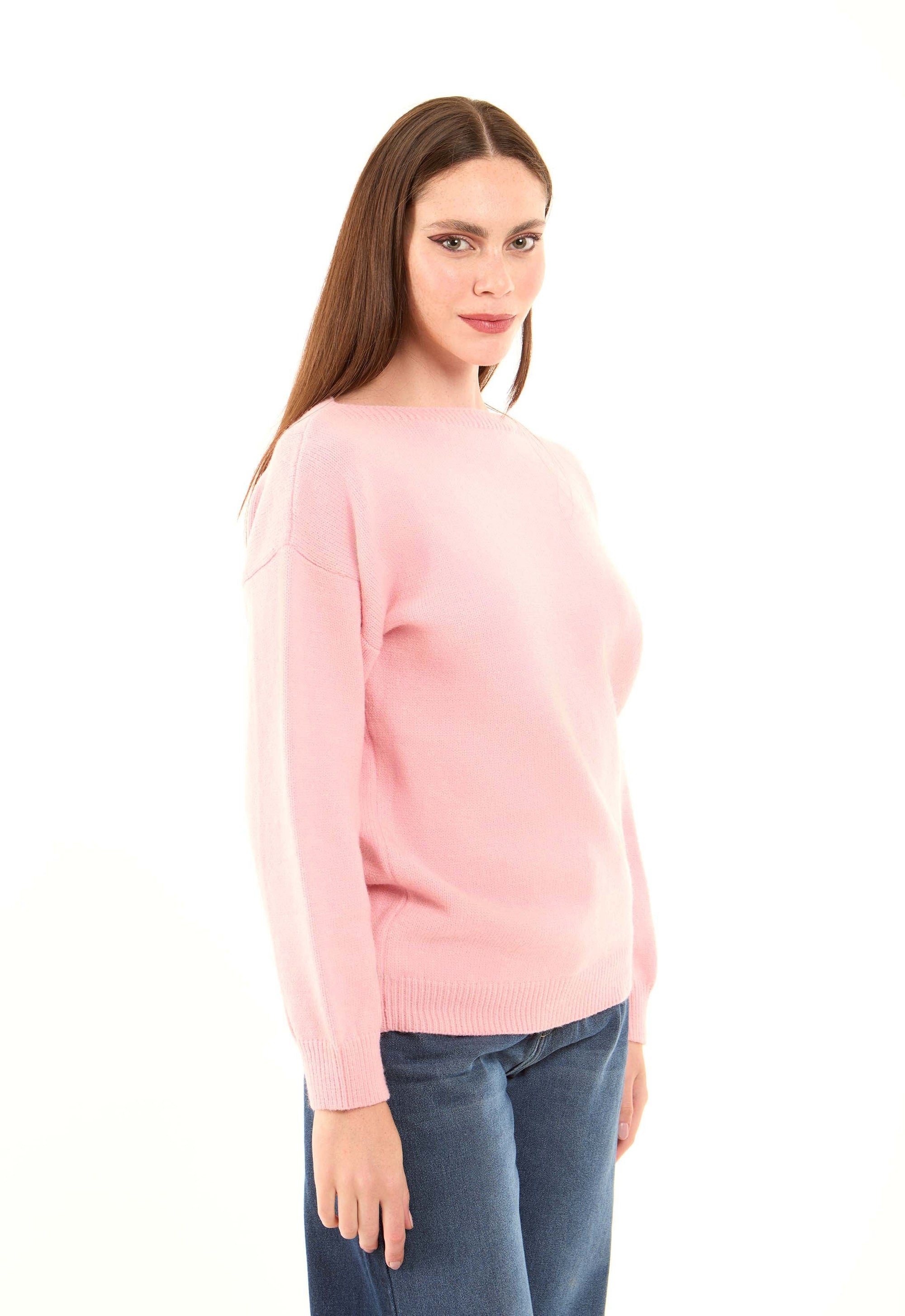 Boat Neck Solid Soft Basic Pullover