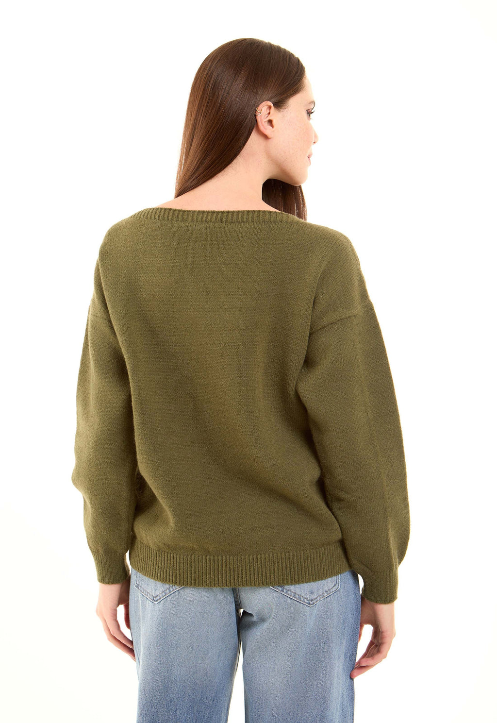 Boat Neck Solid Soft Basic Pullover