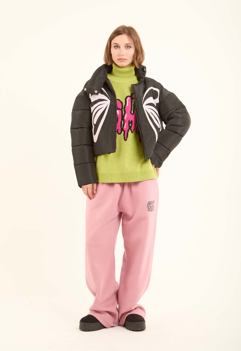 Butterfly Graphic Puffer Jacket