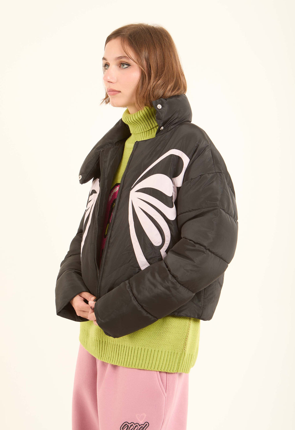 Butterfly Graphic Puffer Jacket