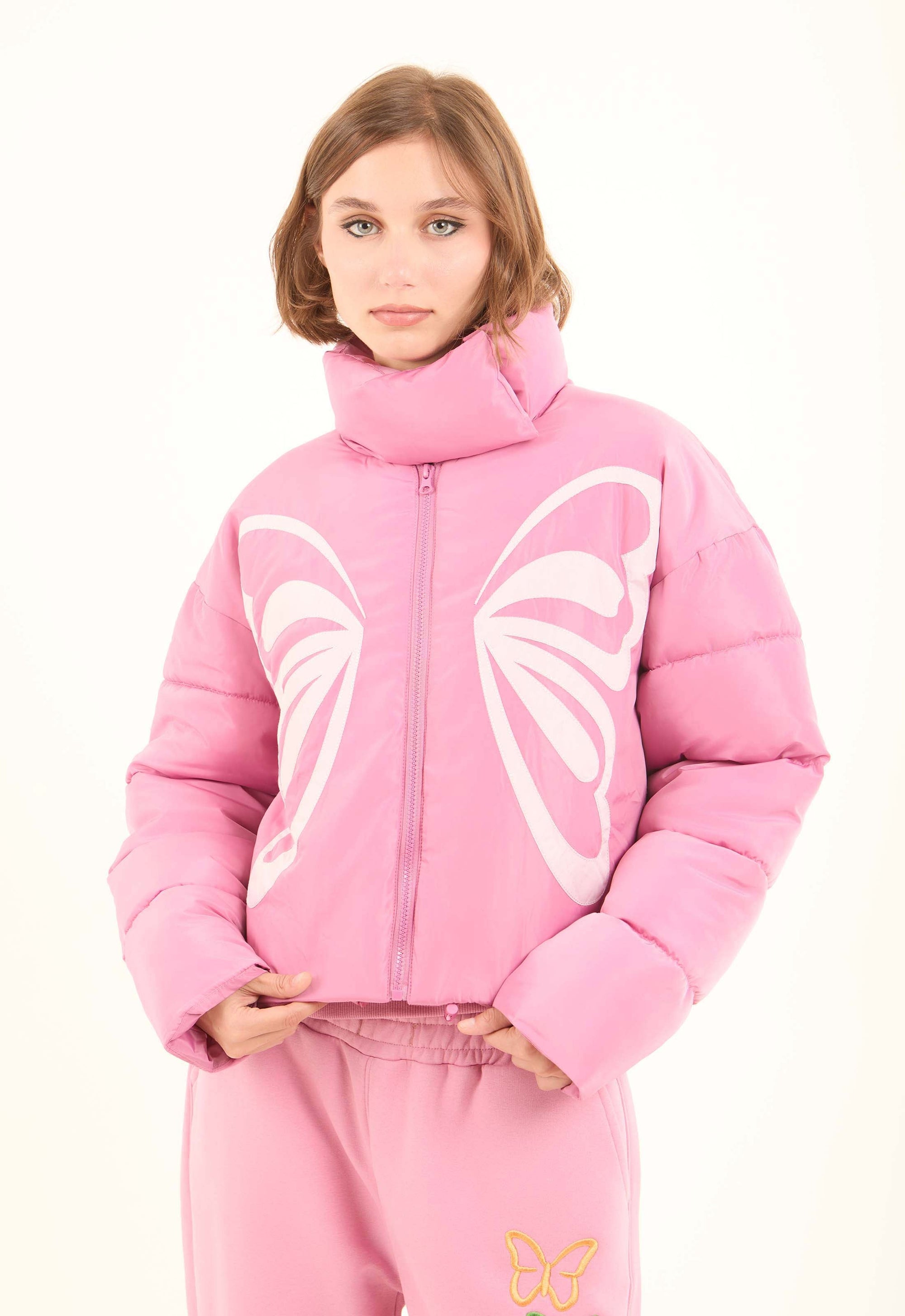 Butterfly Graphic Puffer Jacket