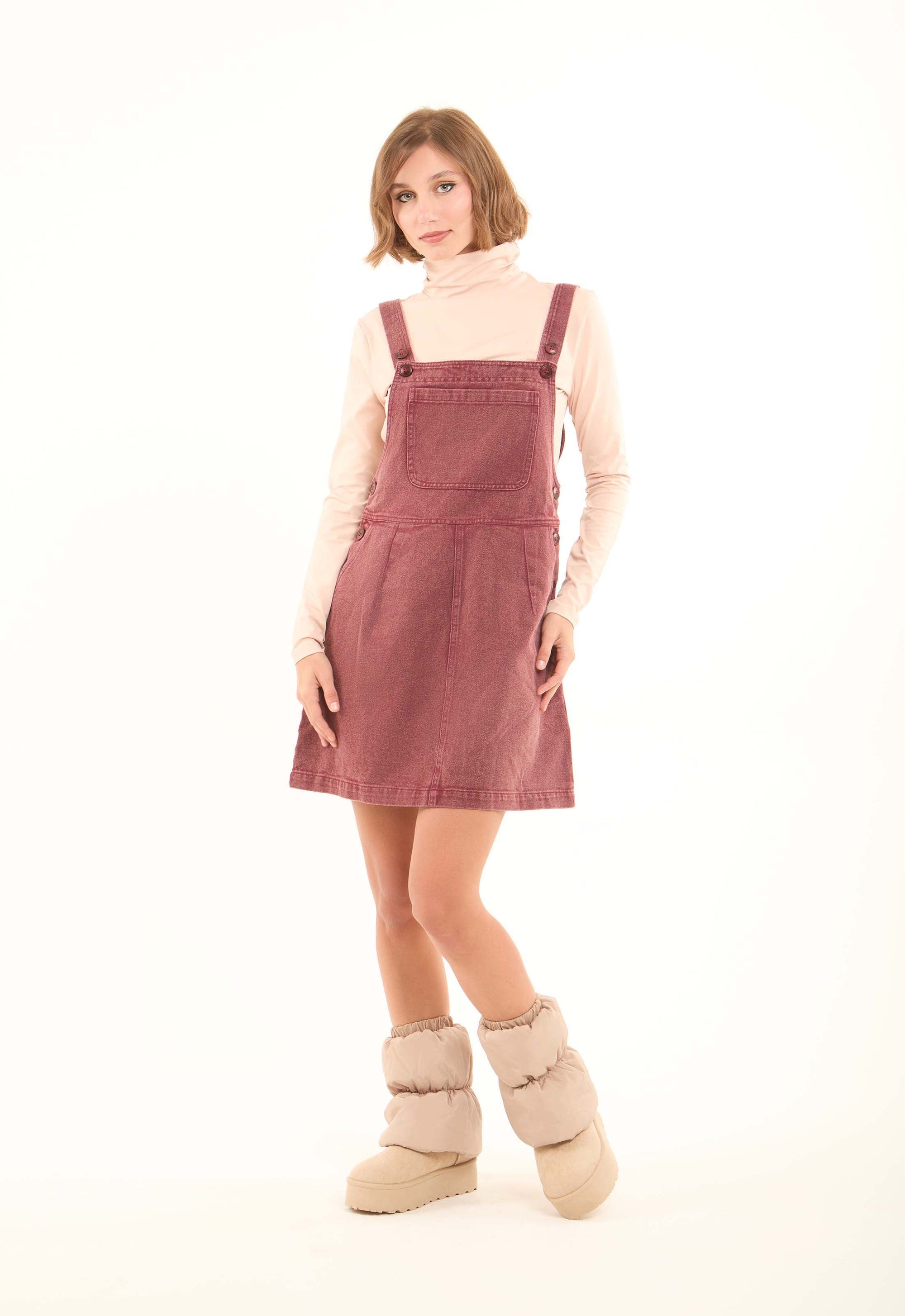 Square Neck Buttoned Denim Dress