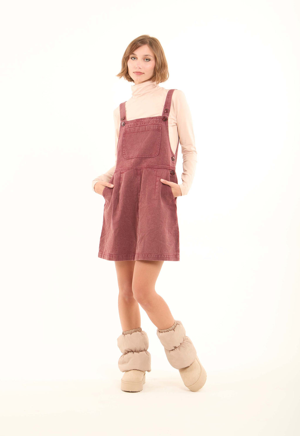 Square Neck Buttoned Denim Dress