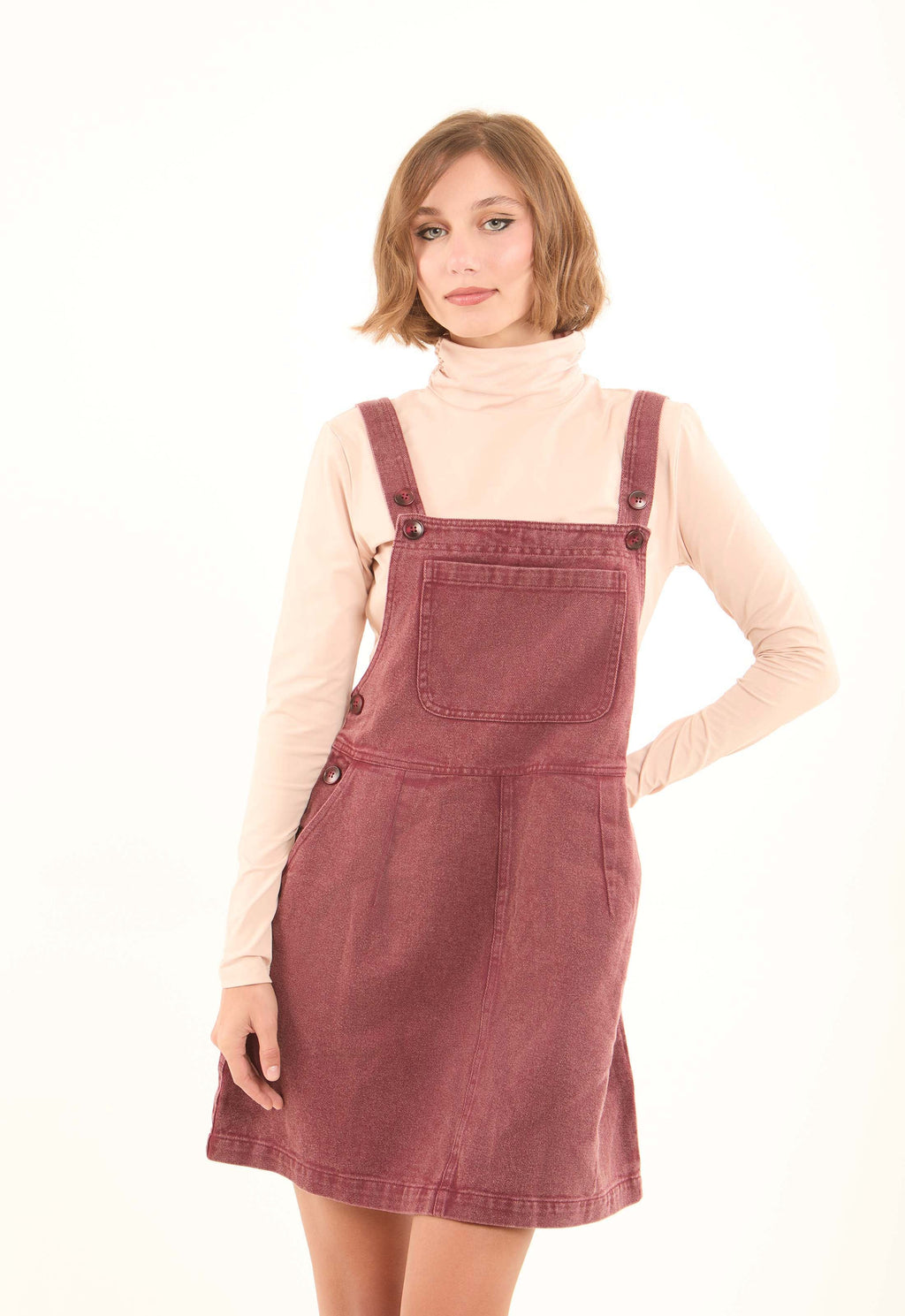 Square Neck Buttoned Denim Dress