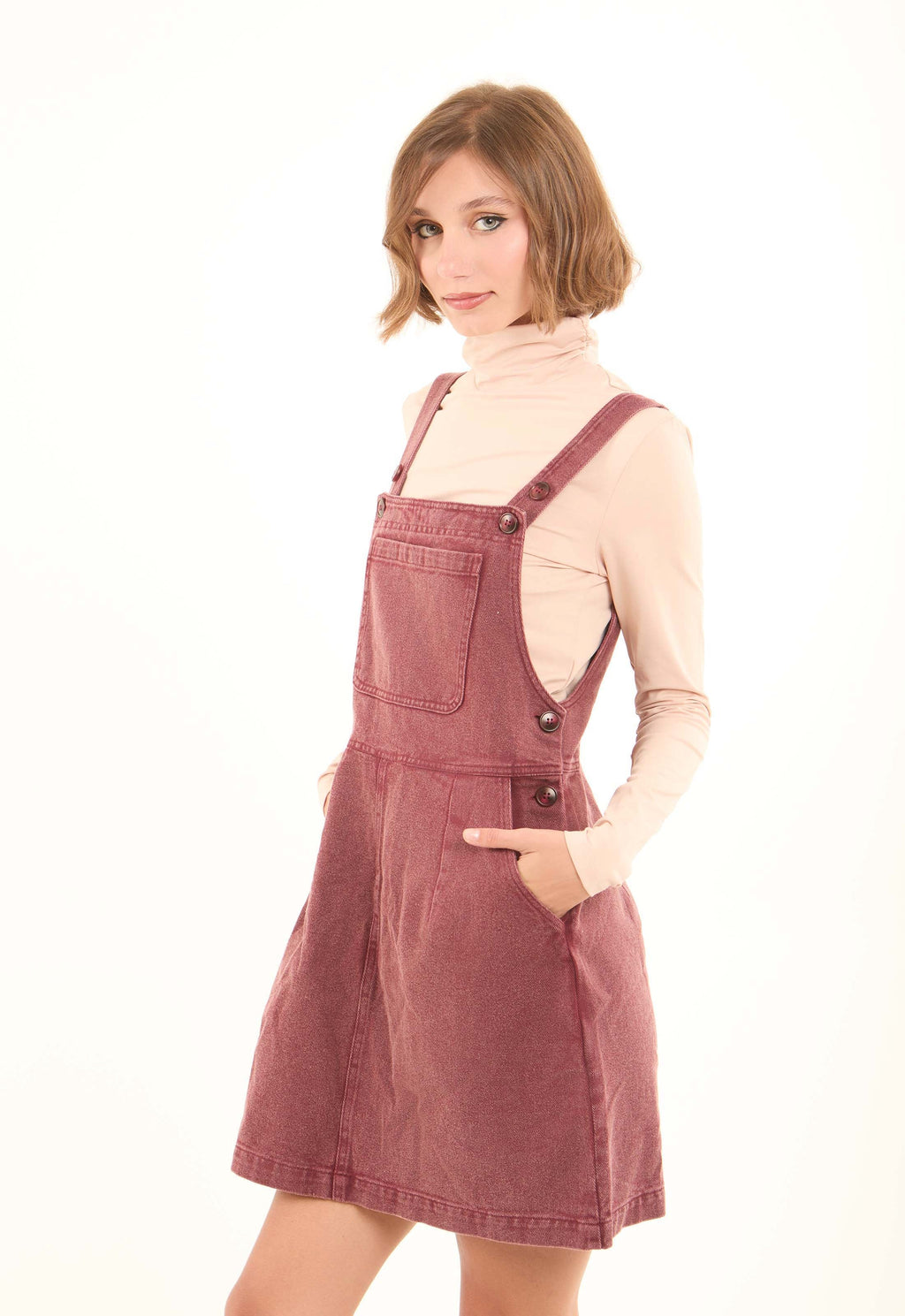 Square Neck Buttoned Denim Dress